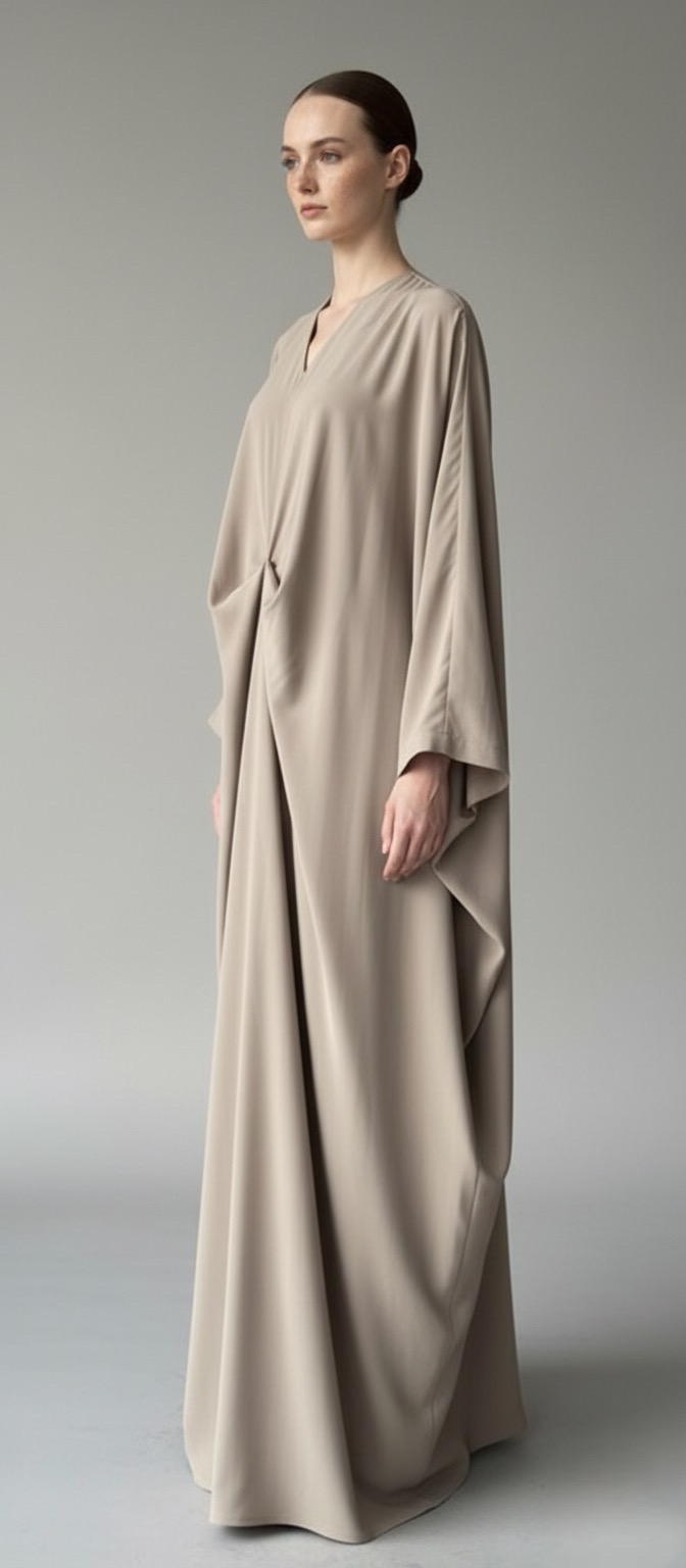 Beige Pinched Abaya