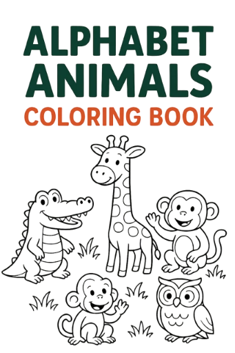 Alphabet Animals Coloring Book for Kids (Ages 3–6):