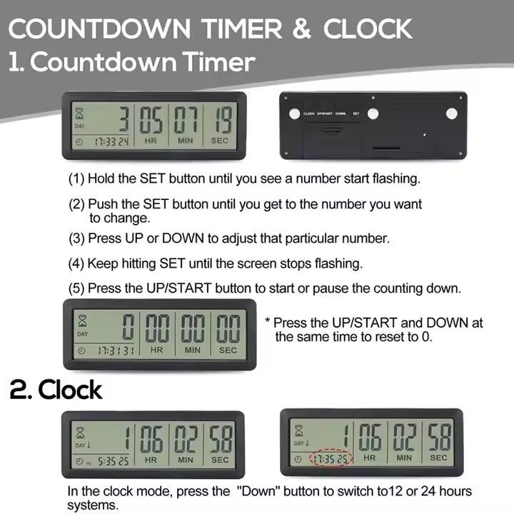 Digital Countdown Timer Clock