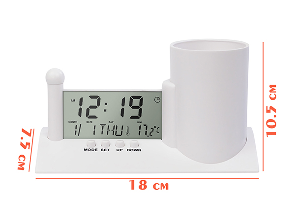 Digital Desk Clock with Pen Holder