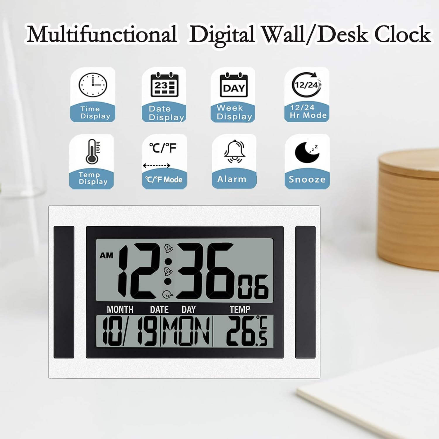 LCD Digital Wall/Desk Clock