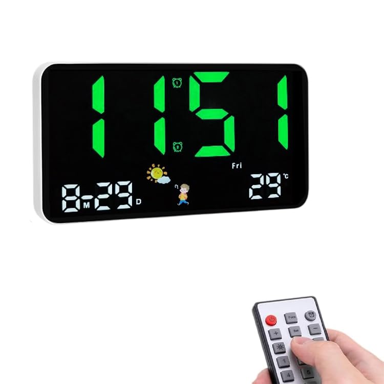 LED Digital Wall Clock with Remote RS2710