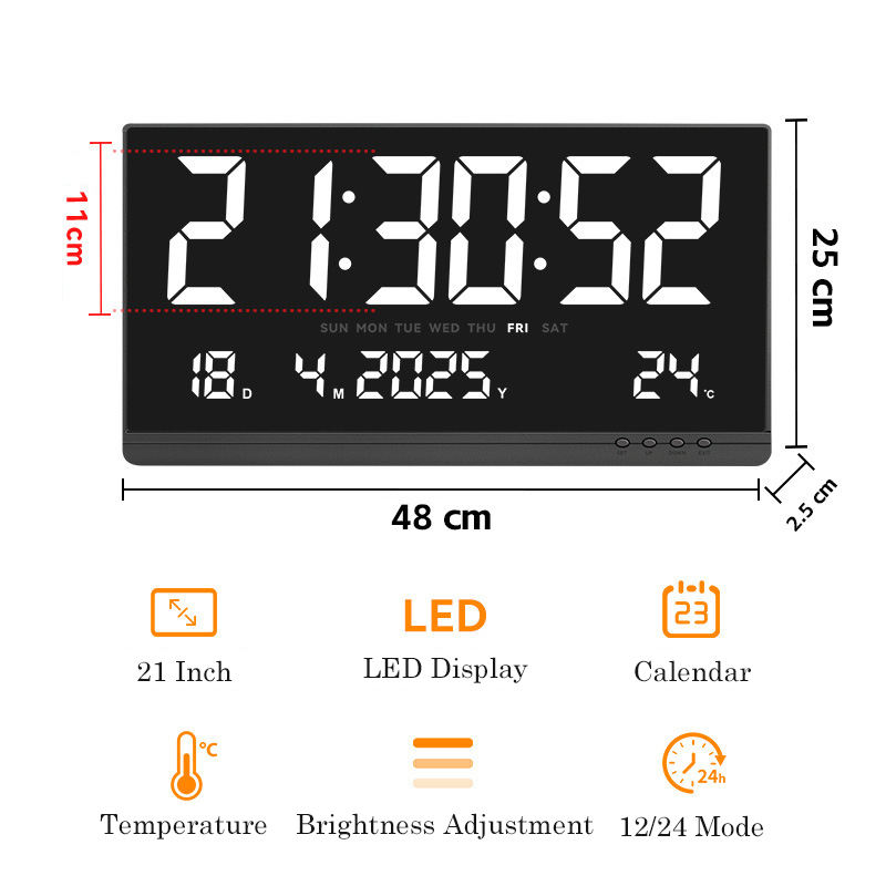 21 Inch Large Size Digital LED Wall Clock, JH8050