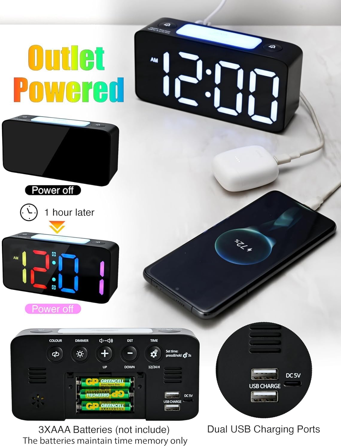 LED Digital Alarm Clock, YX2020