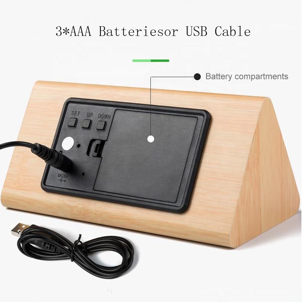 Wooden Digital Desk Clock