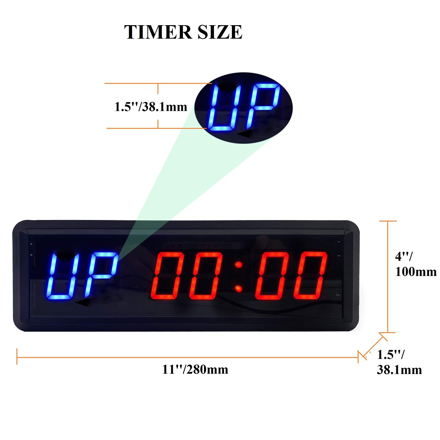 LED Clock Interval Timer Count Down/Up Stopwatch, Gym Fitness