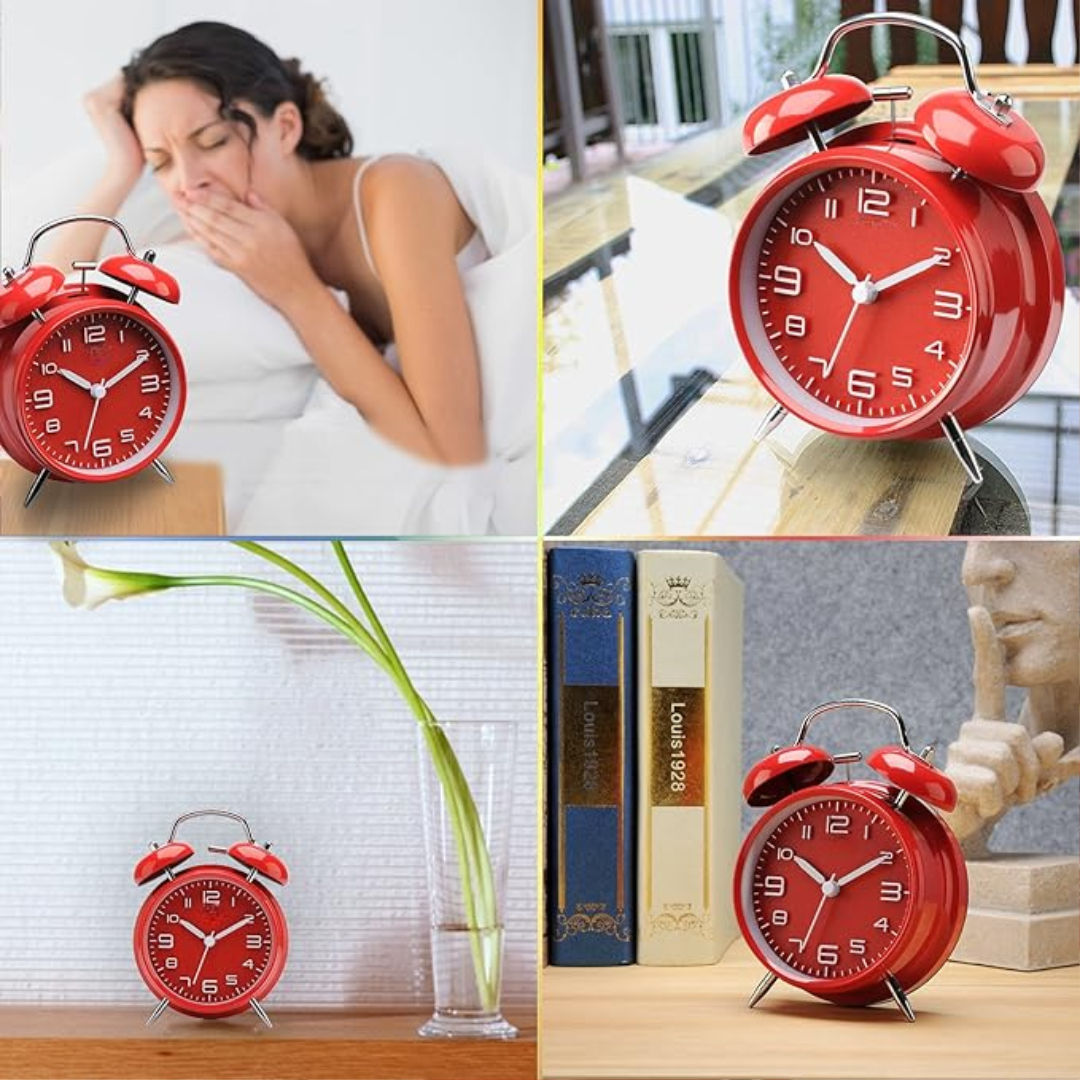 Classic Red Twin Bell Alarm Clock