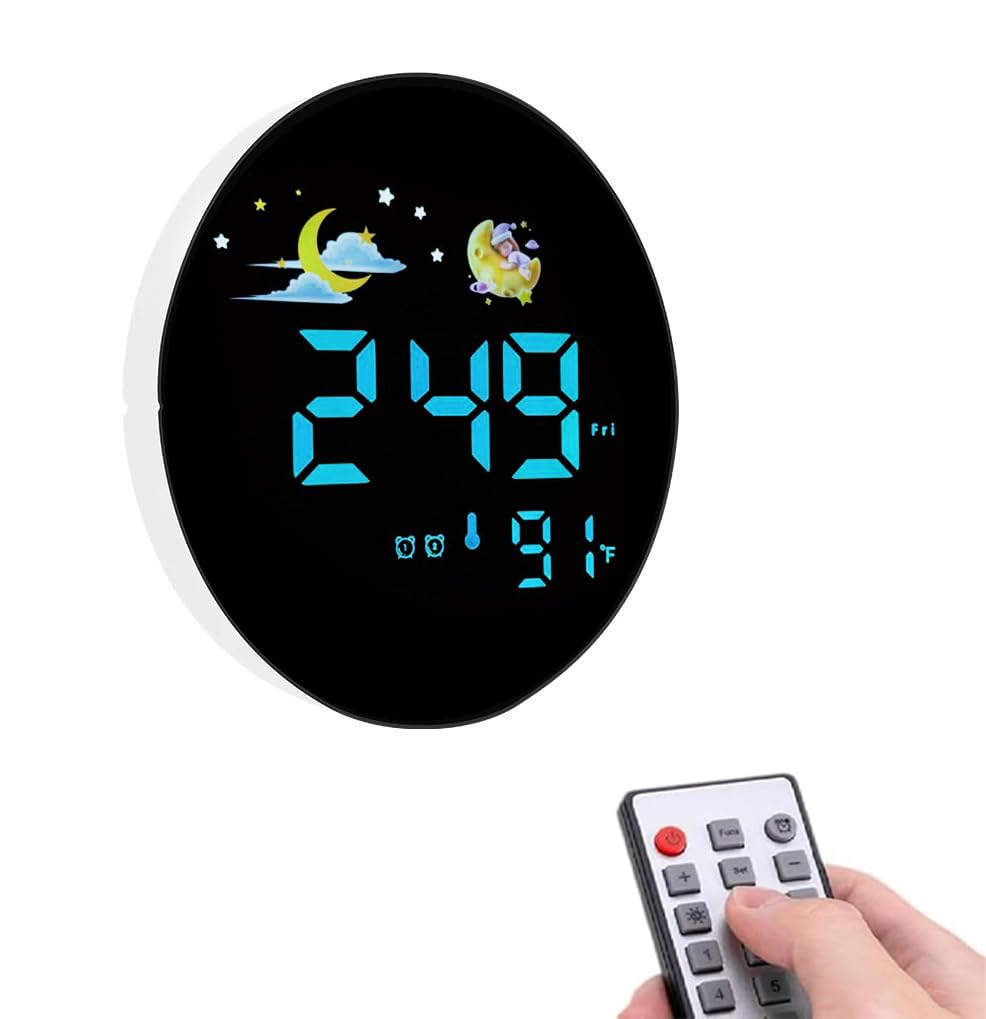LED Wall Clock with Remote Control,