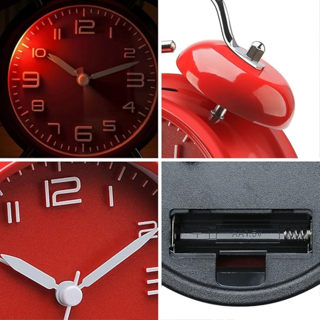 Classic Red Twin Bell Alarm Clock