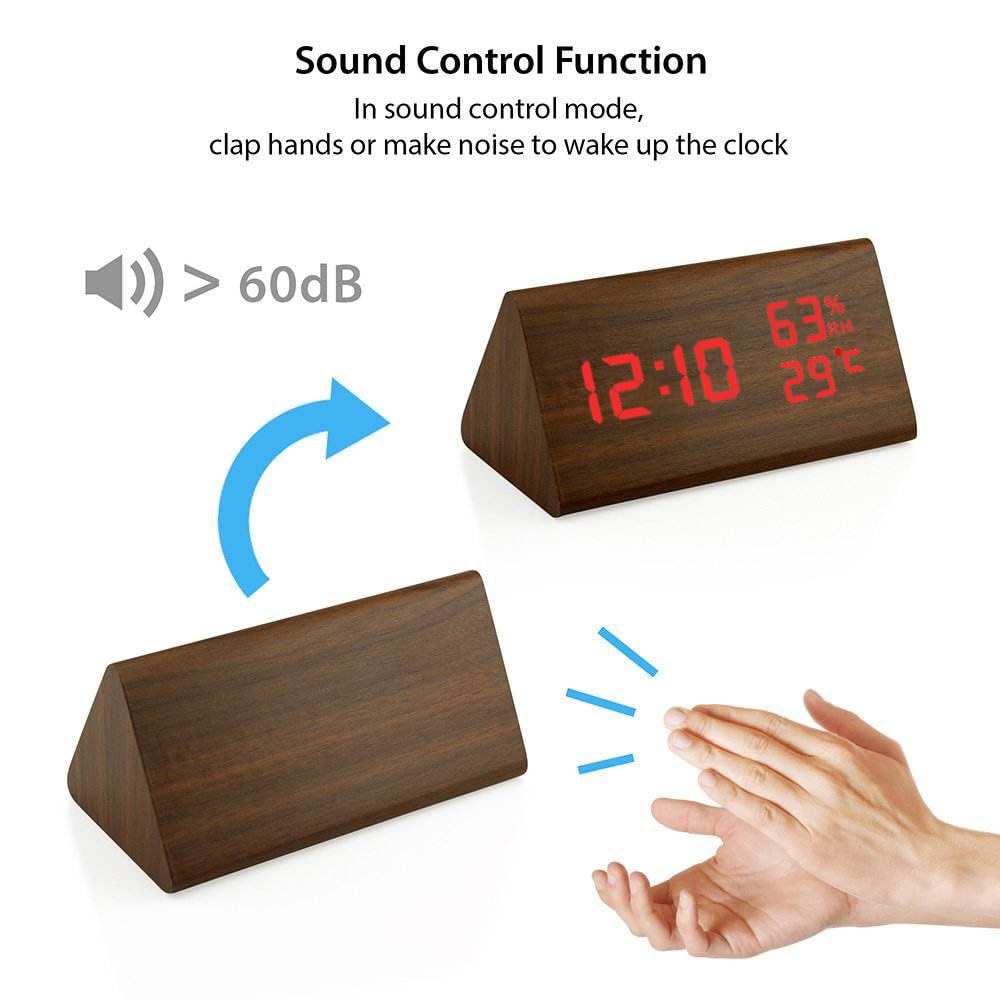 Wooden LED Desk Clock, A120