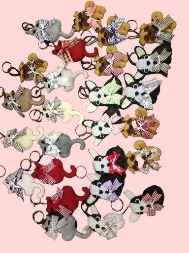 Portachiavi Cane in Panno Lenci