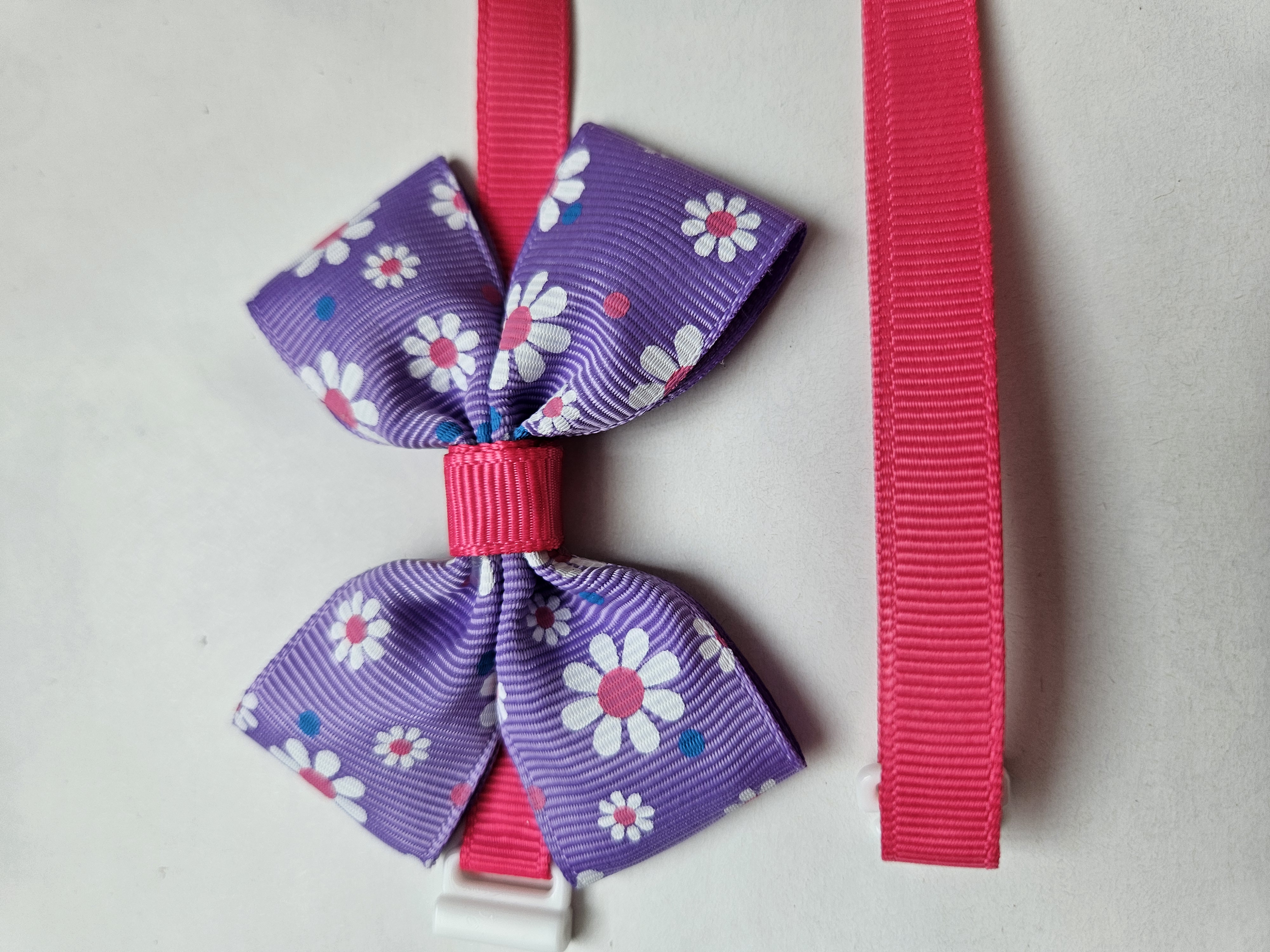 Handmade Daisy Pet Bow - Purple