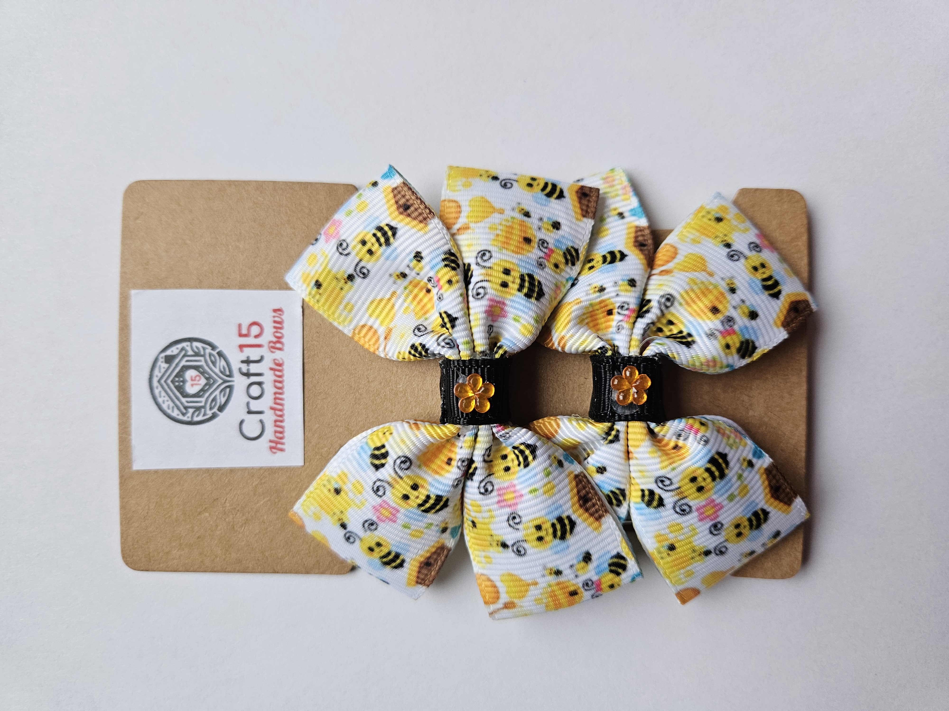 Handmade Hair Bow Set - Busy Bee