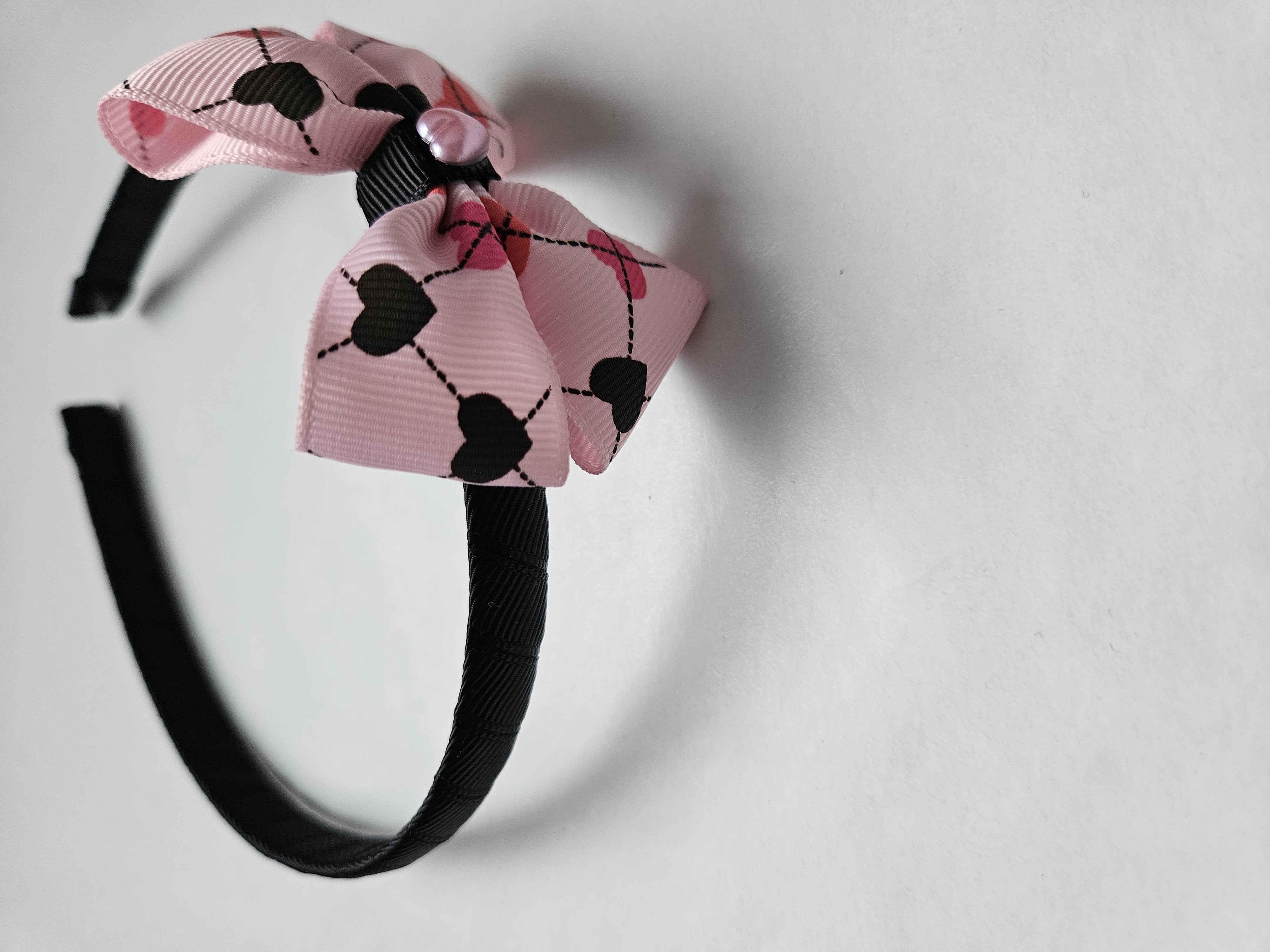 Handmade Pink Heart Hairband
