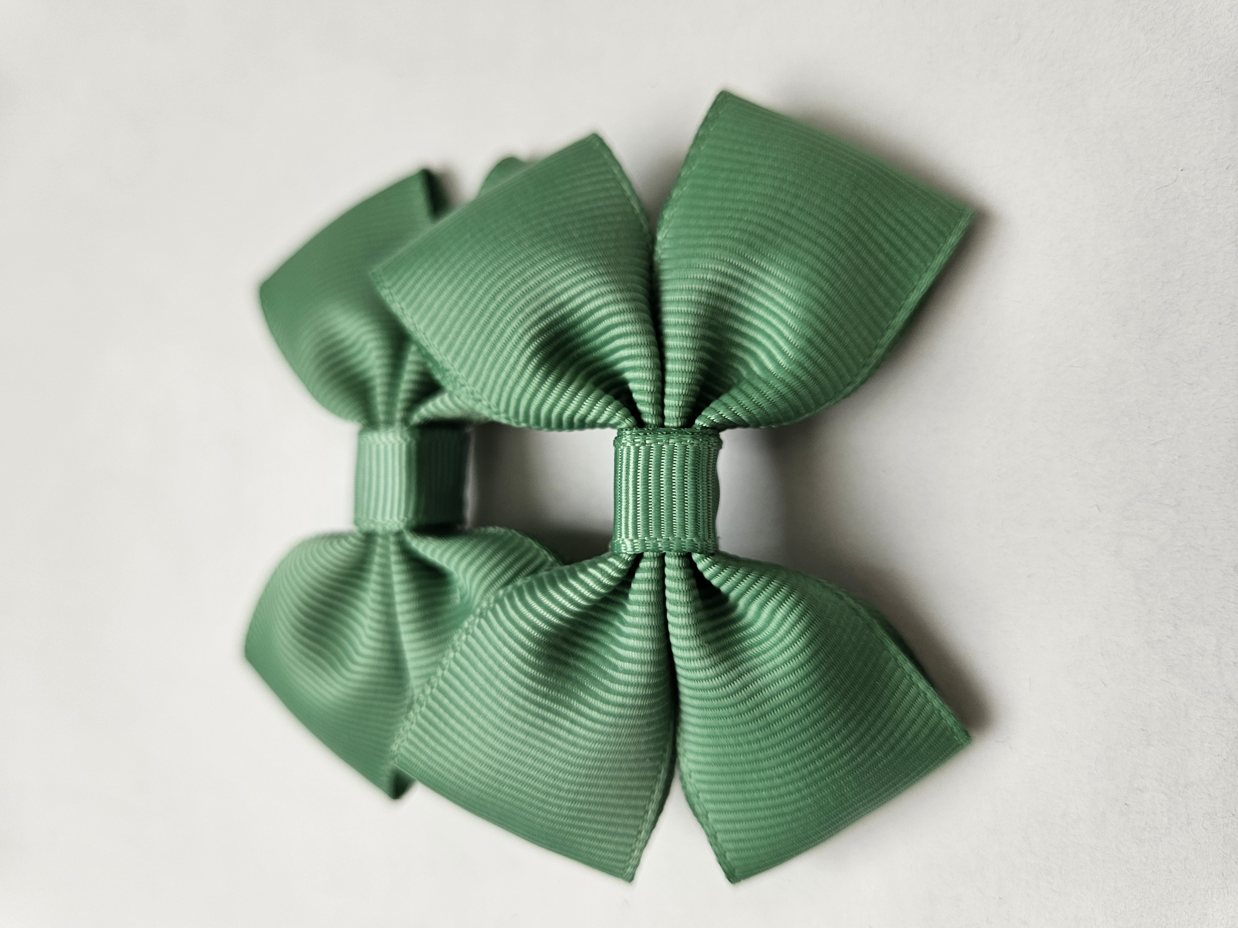 Handmade Single Colour Pigtail Bow Set