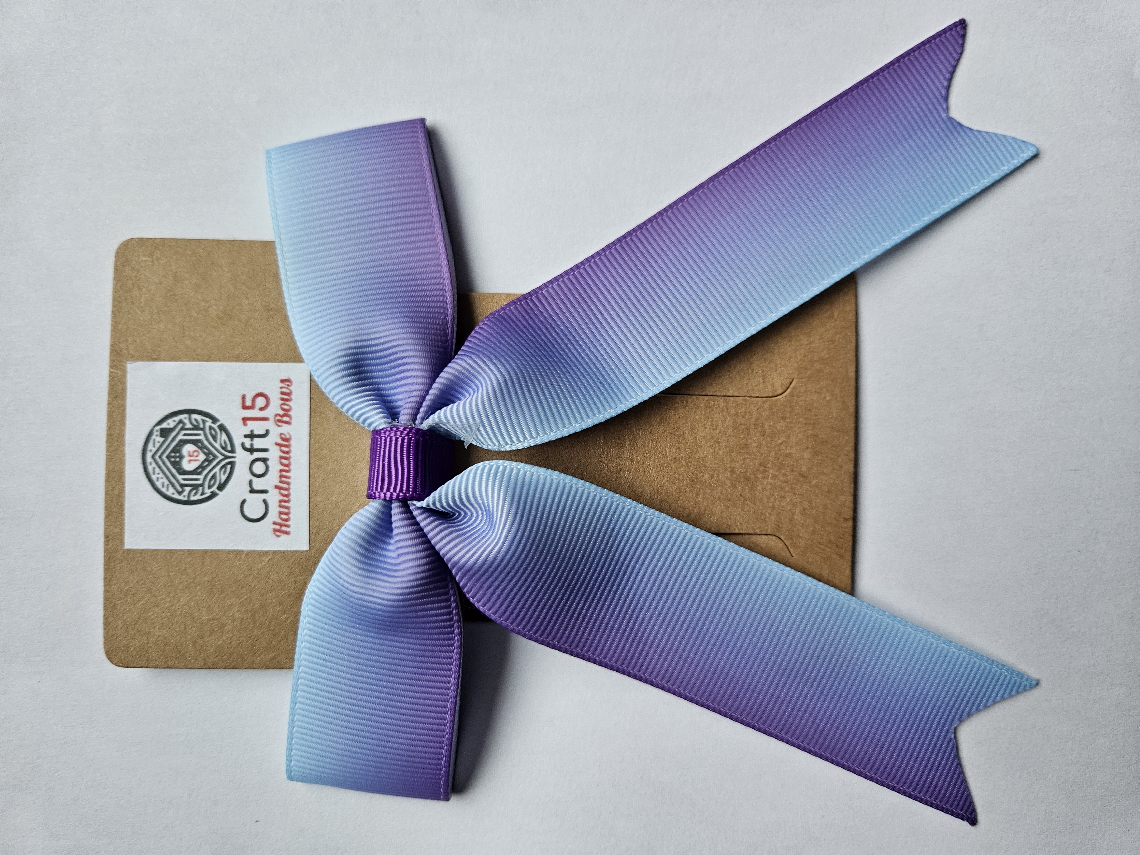 Handmade Hair Bow – Purple & Blue Ombre