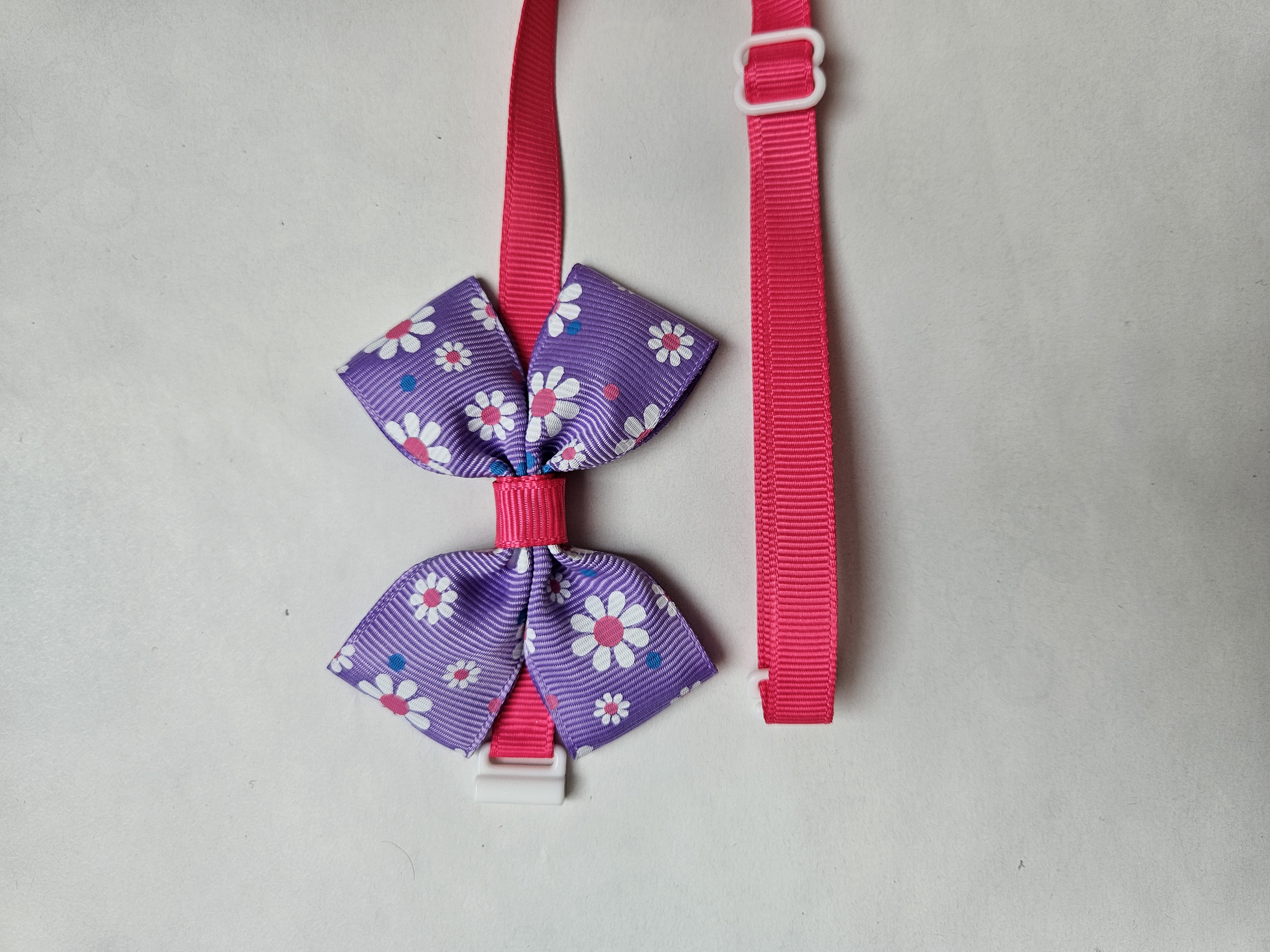 Handmade Daisy Pet Bow - Purple