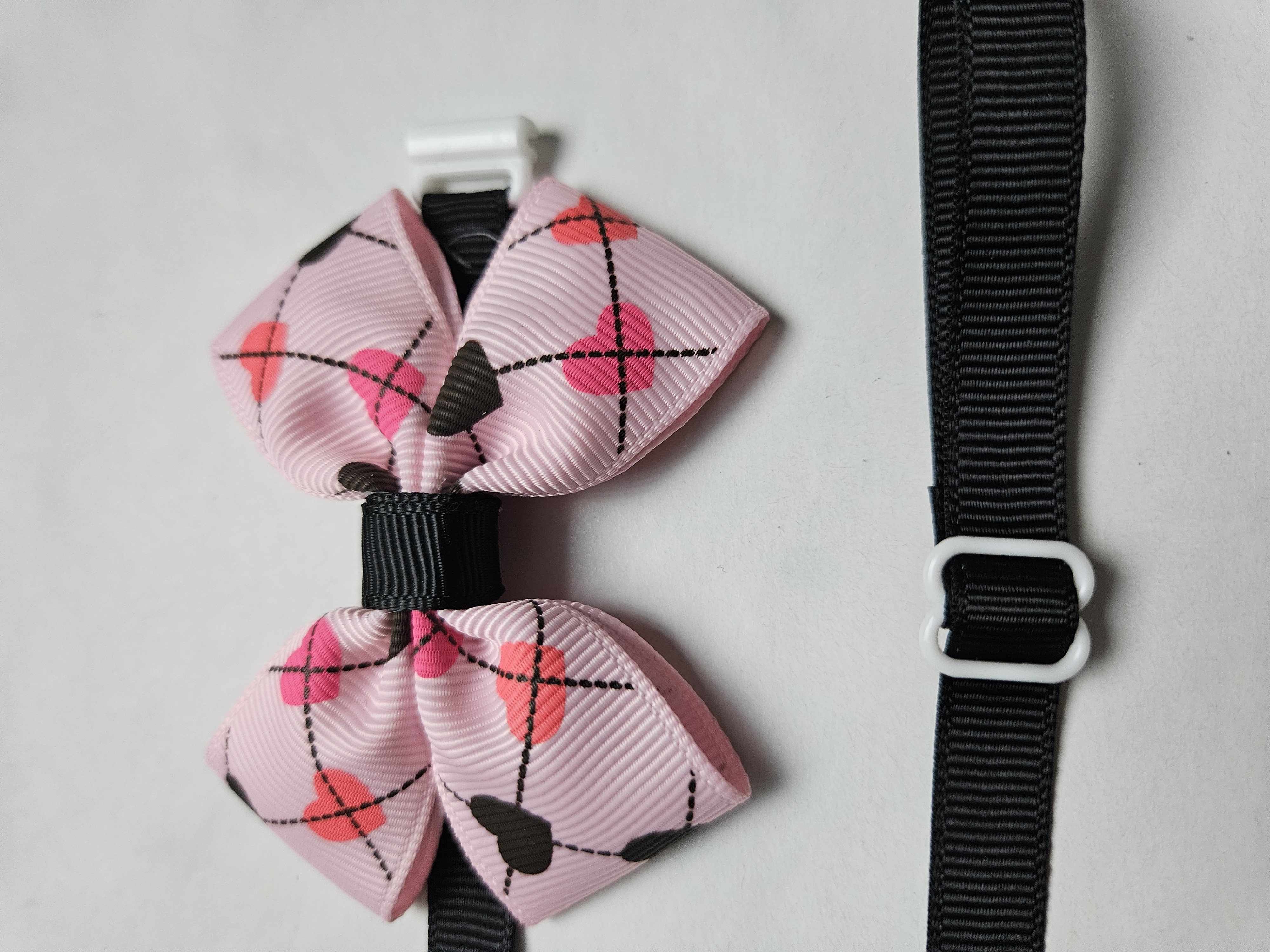 Handmade Pink Heart Pet Bow