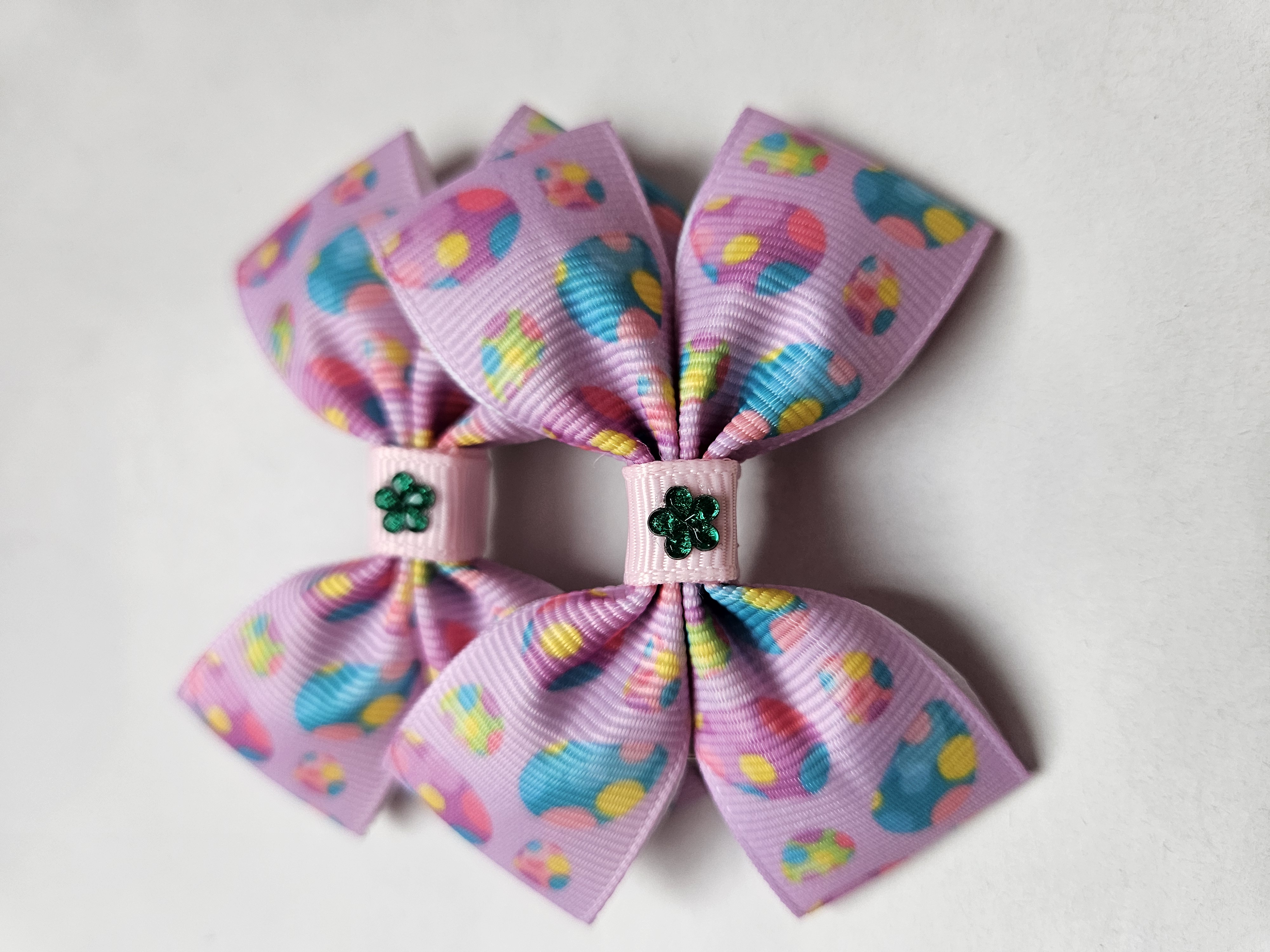 Handmade Pink Lilac Easter Egg Hair Bow 