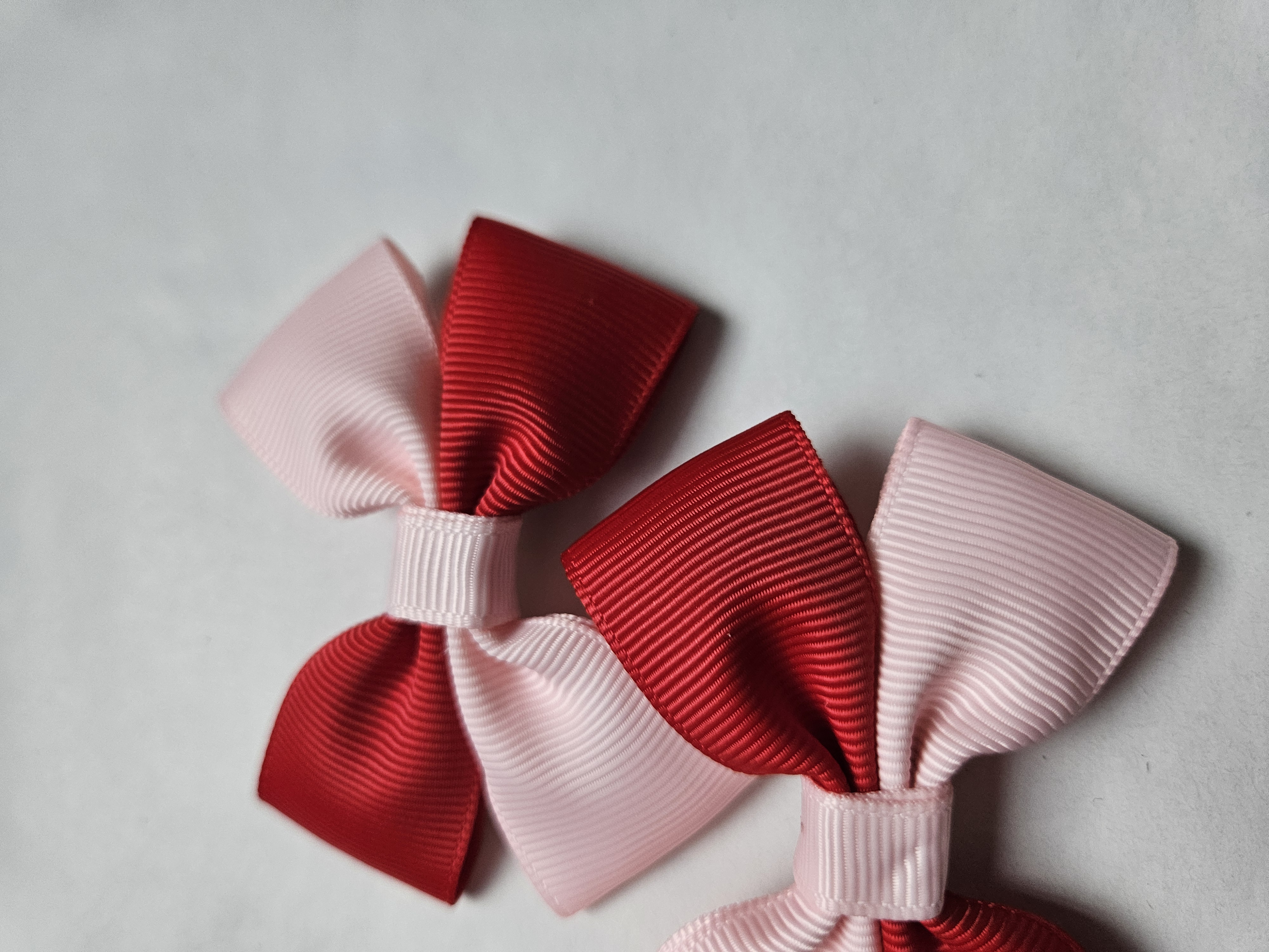 Handmade Two Colour Pigtail Bow Set