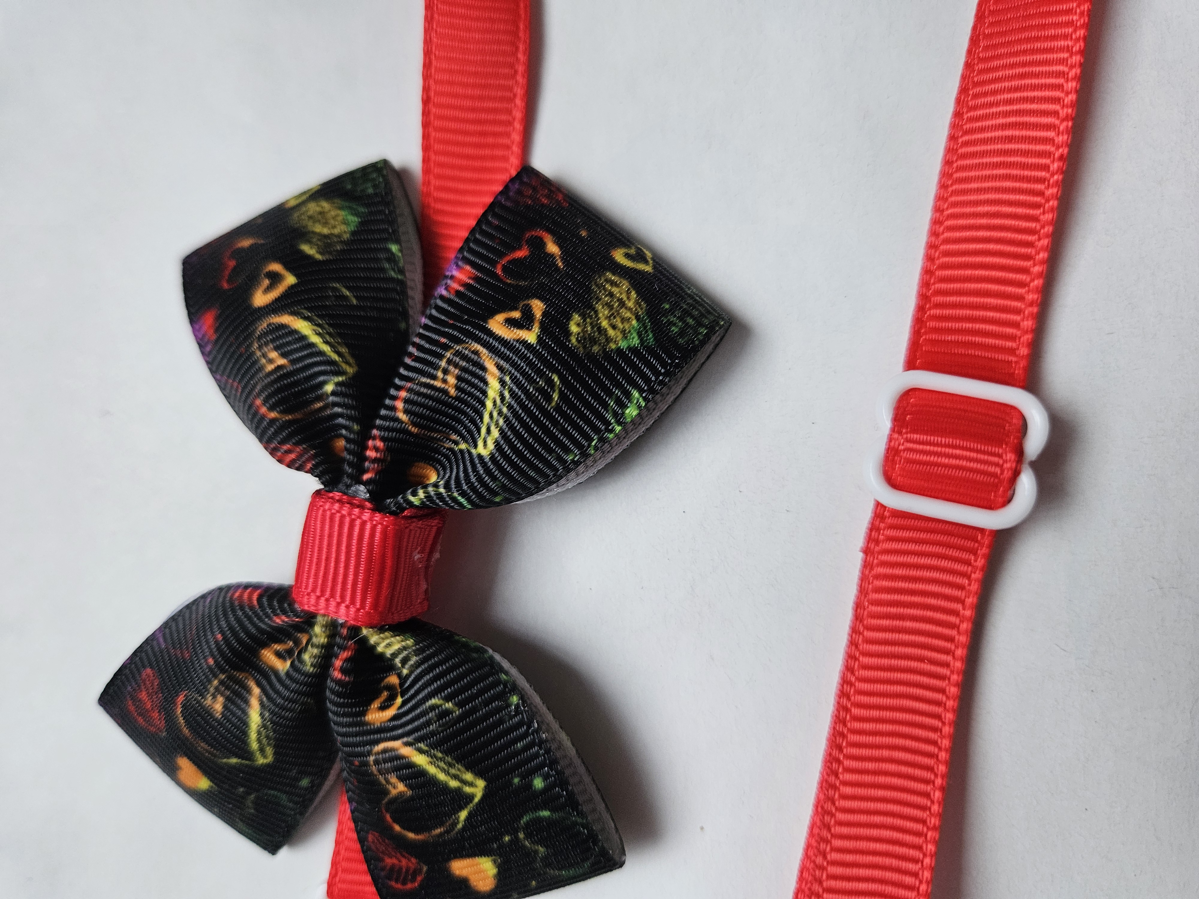 Handmade Black Heart Pet Bow