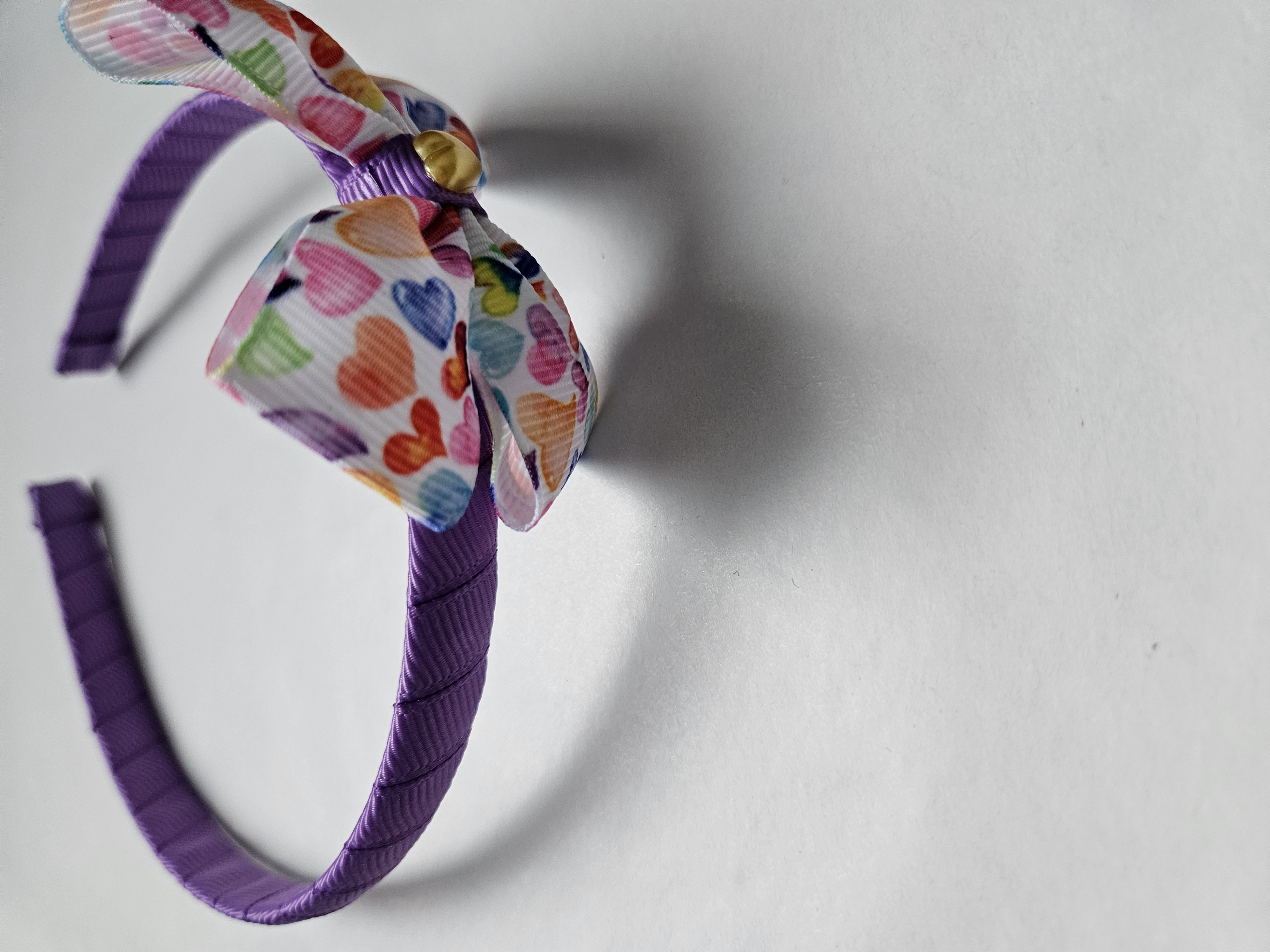 Handmade Rainbow Heart Hairband