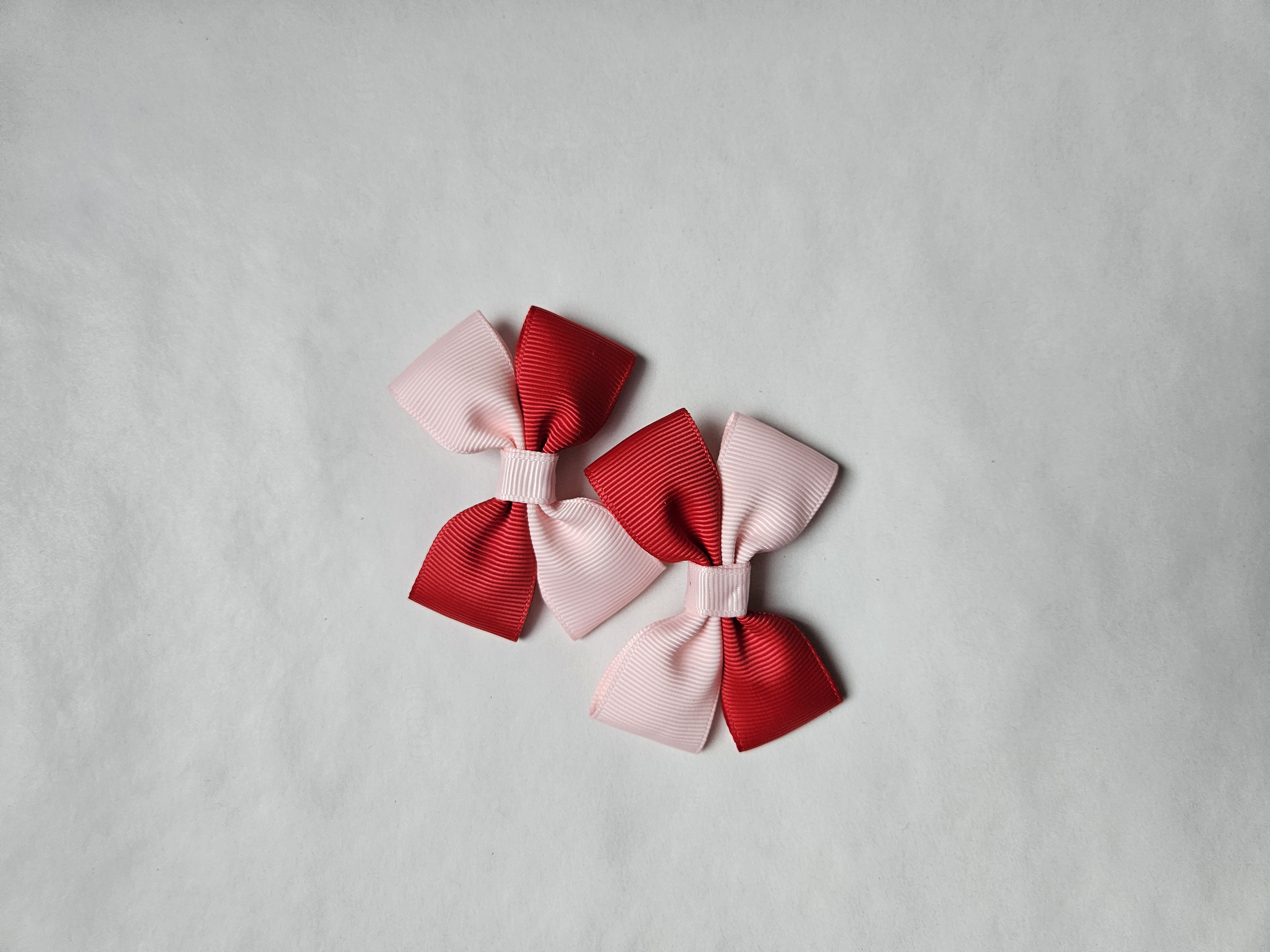 Handmade Two Colour Pigtail Bow Set