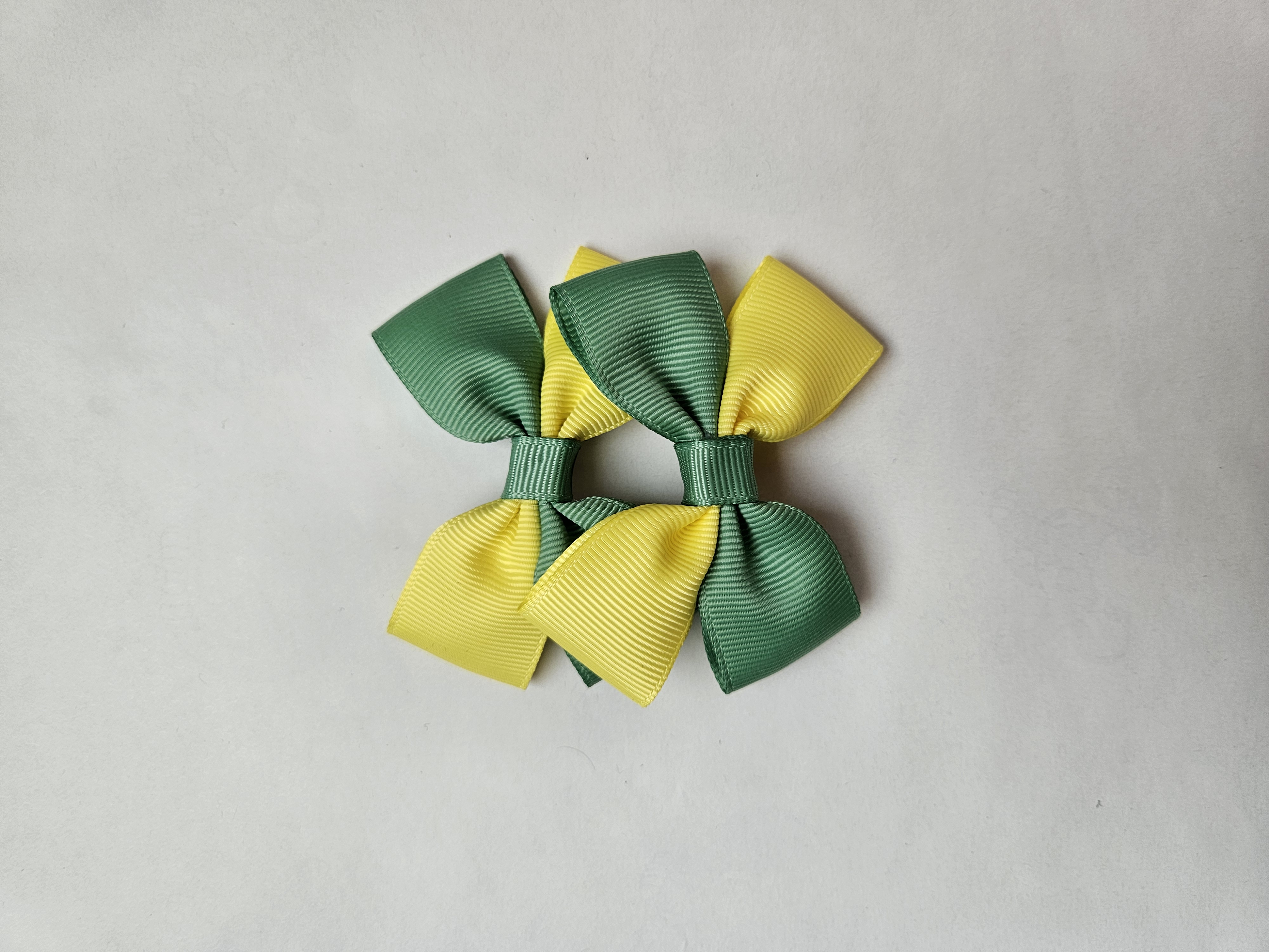 Handmade Two Colour Pigtail Bow Set