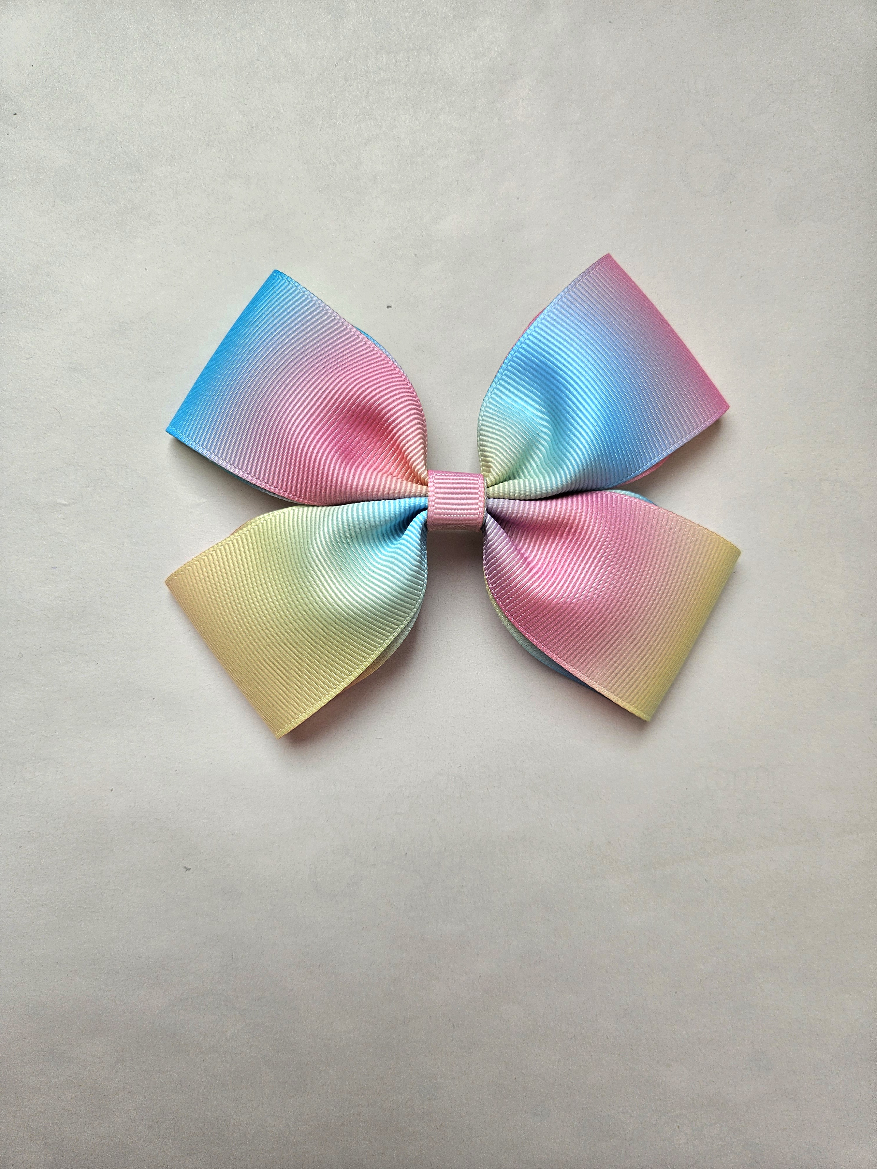Handmade Pastel Rainbow Grosgrain Bow