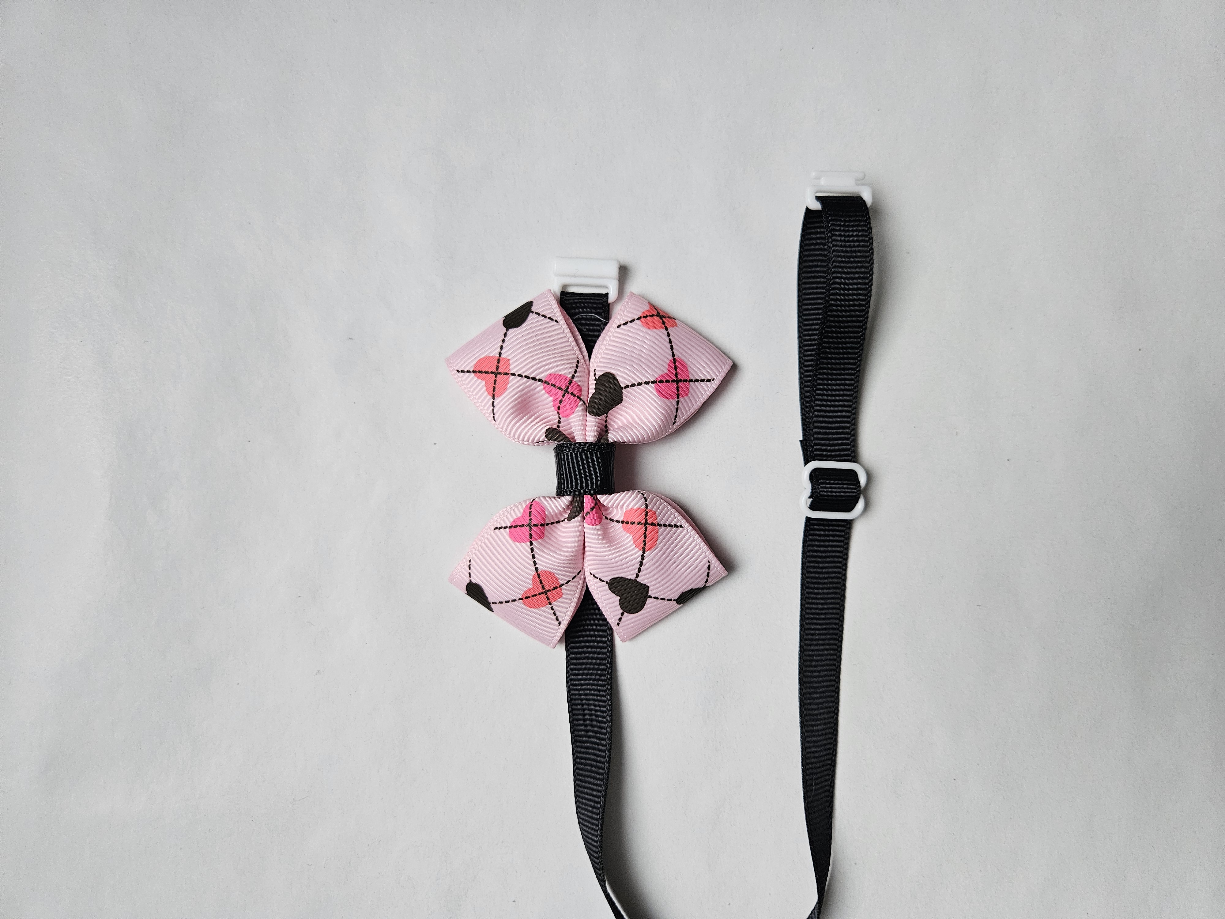 Handmade Pink Heart Pet Bow