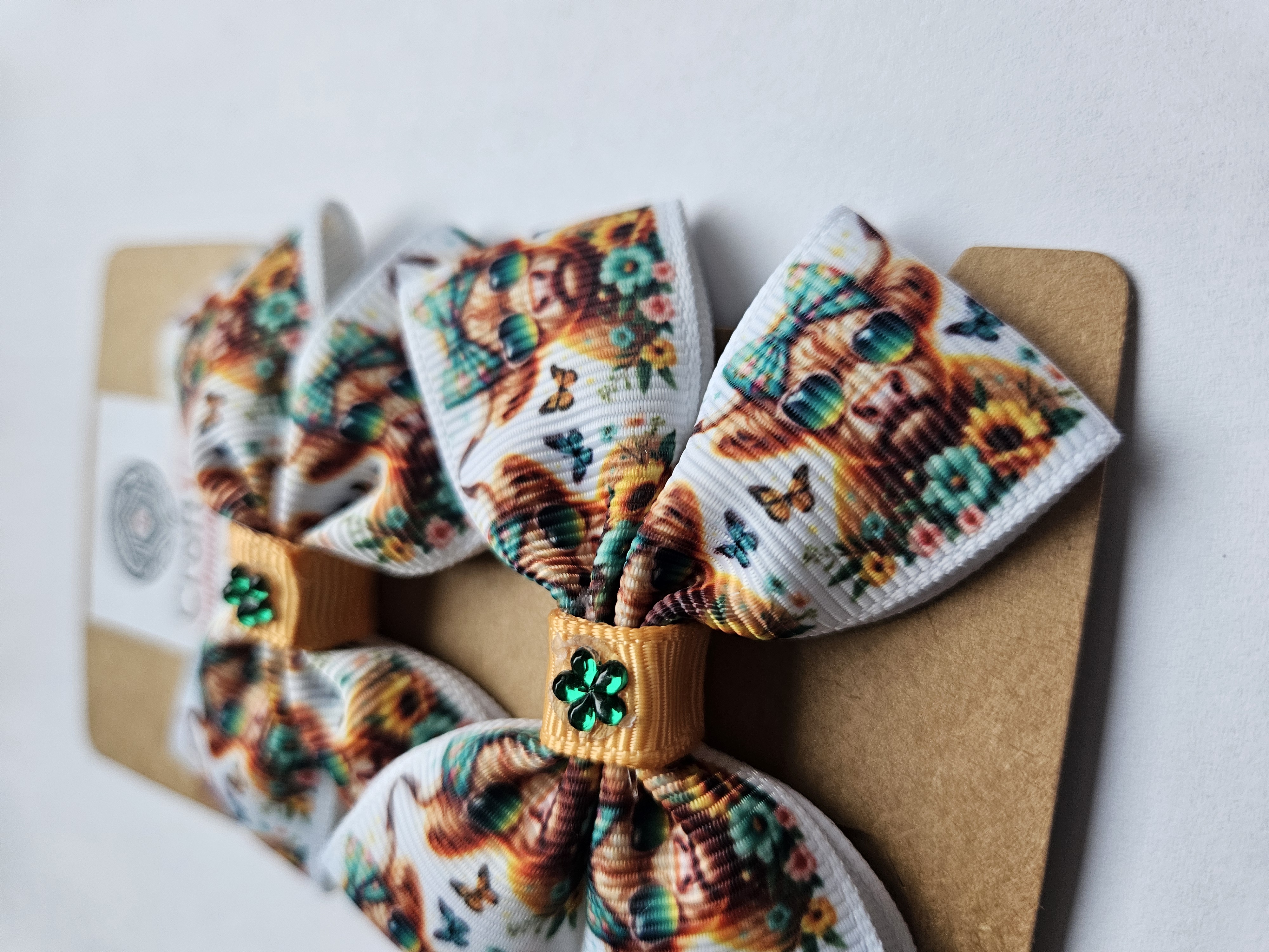 Handmade Hair Bow Set – Highland Cow