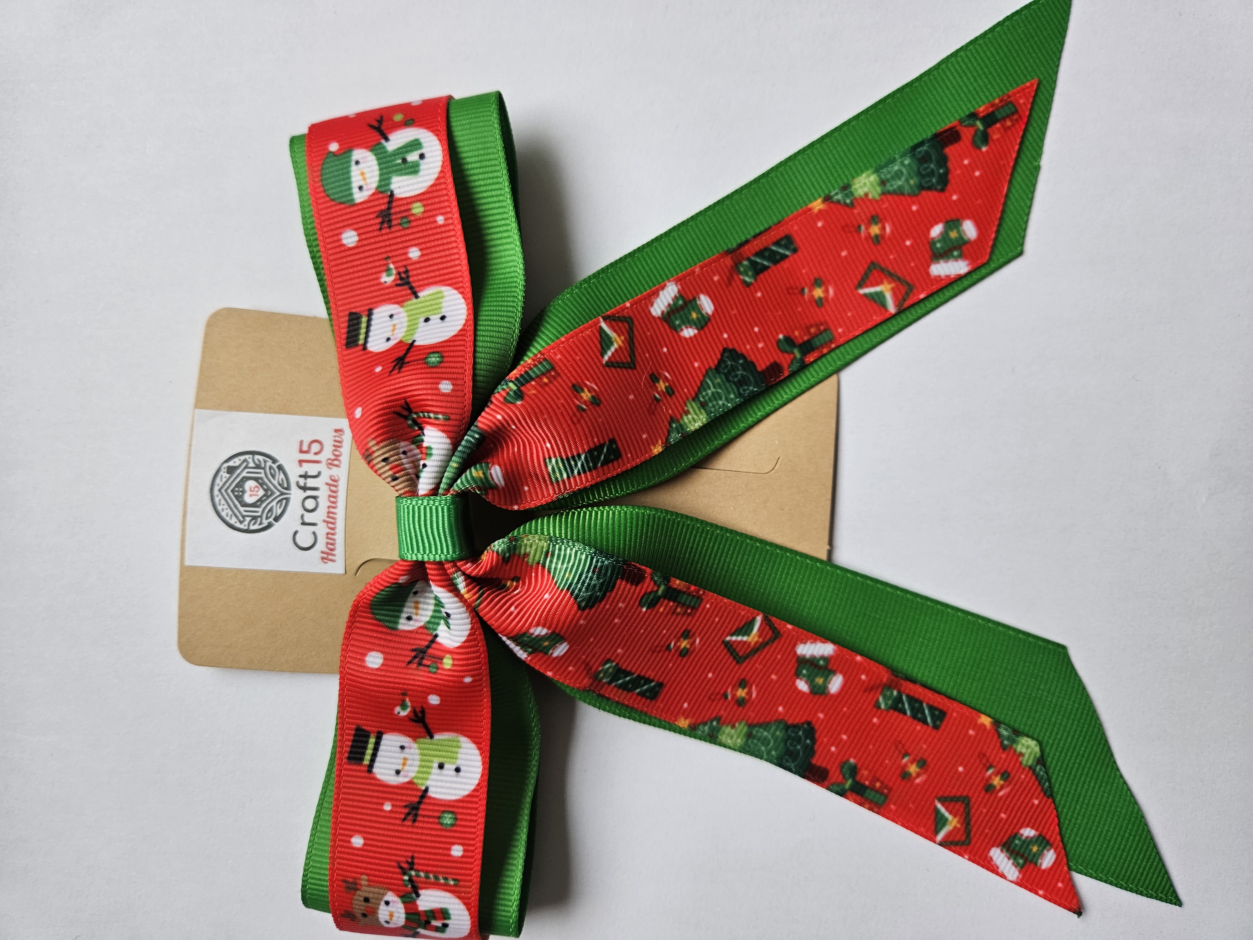 🎄 Printed Christmas Bow Collection – Festive Characters & Santa Designs