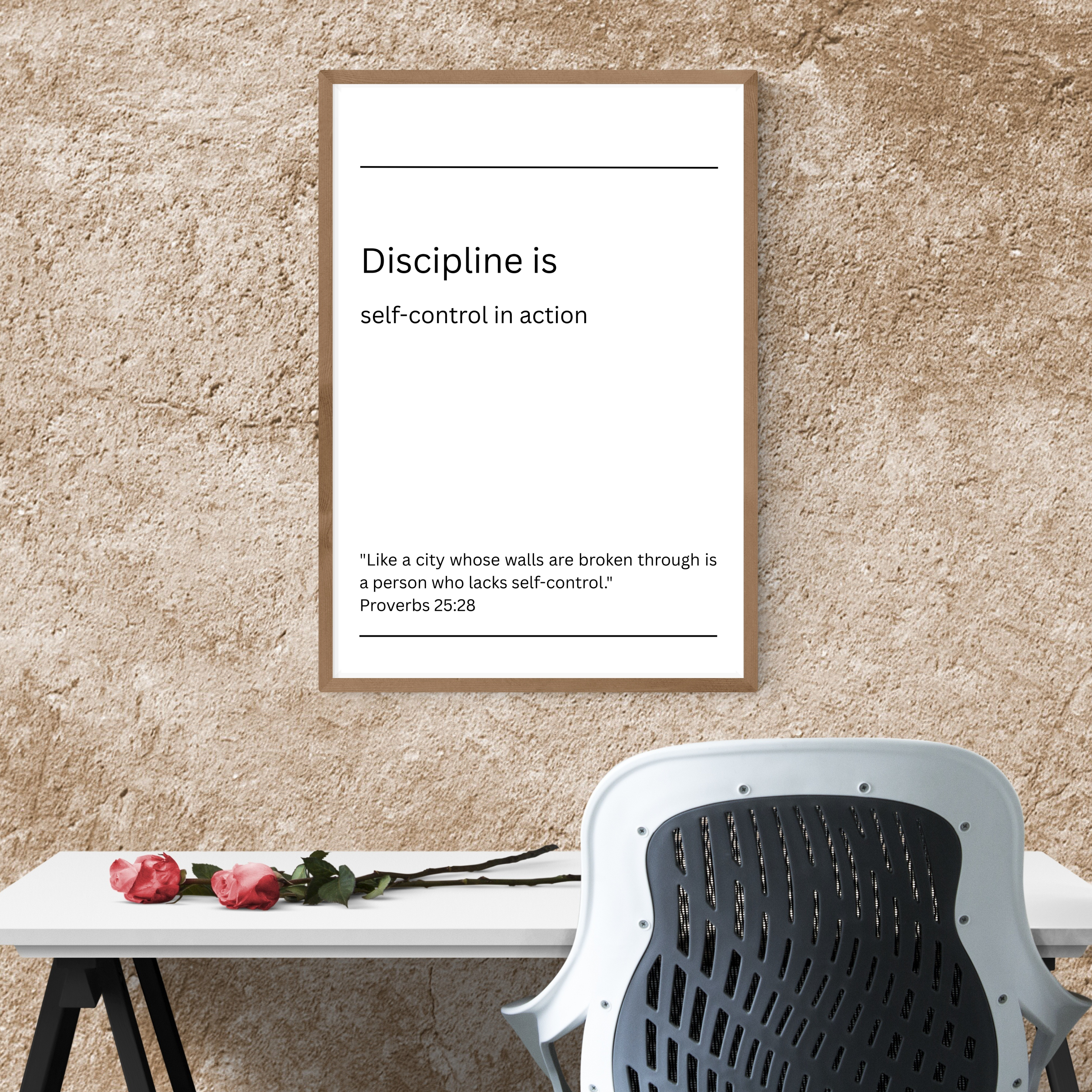 Discipline is self-control in action Wall Art Quote
