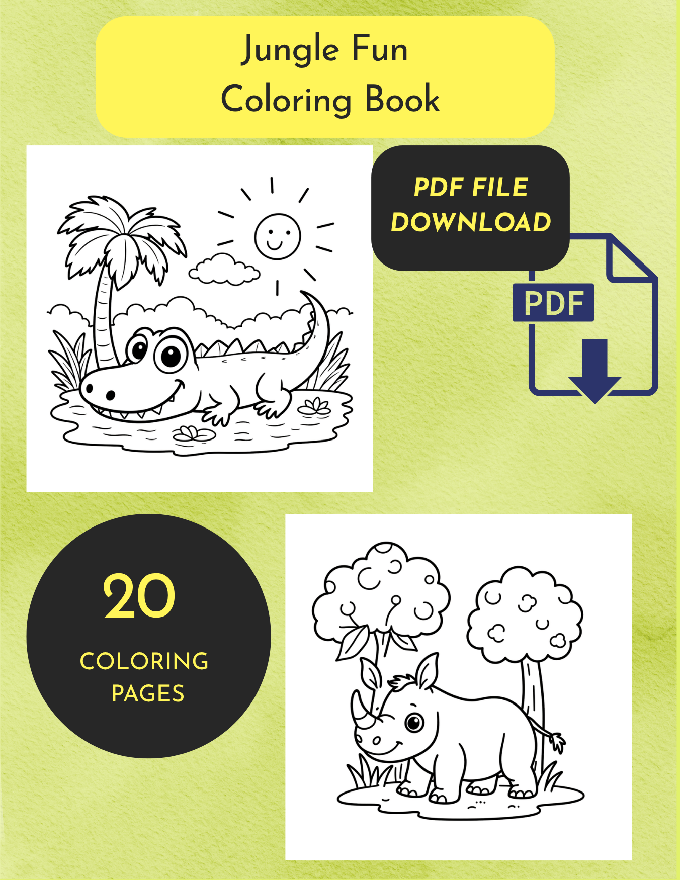 Jungle Fun Coloring Book