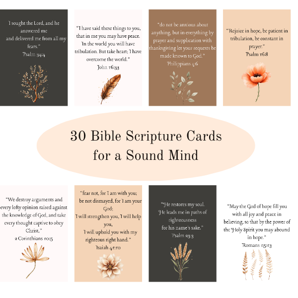 30 Bible Scripture Cards for a Sound Mind