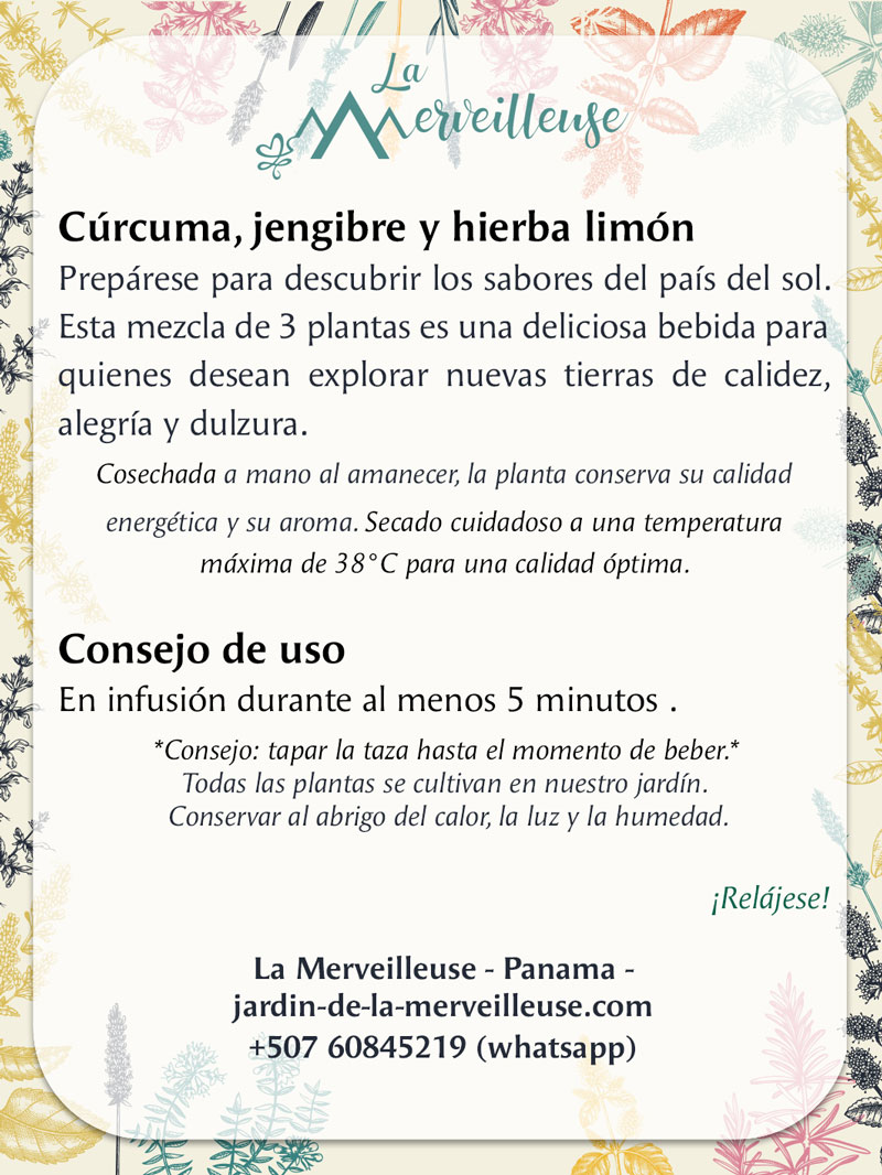 Cúrcuma, Jengibre y Hierba de Limón