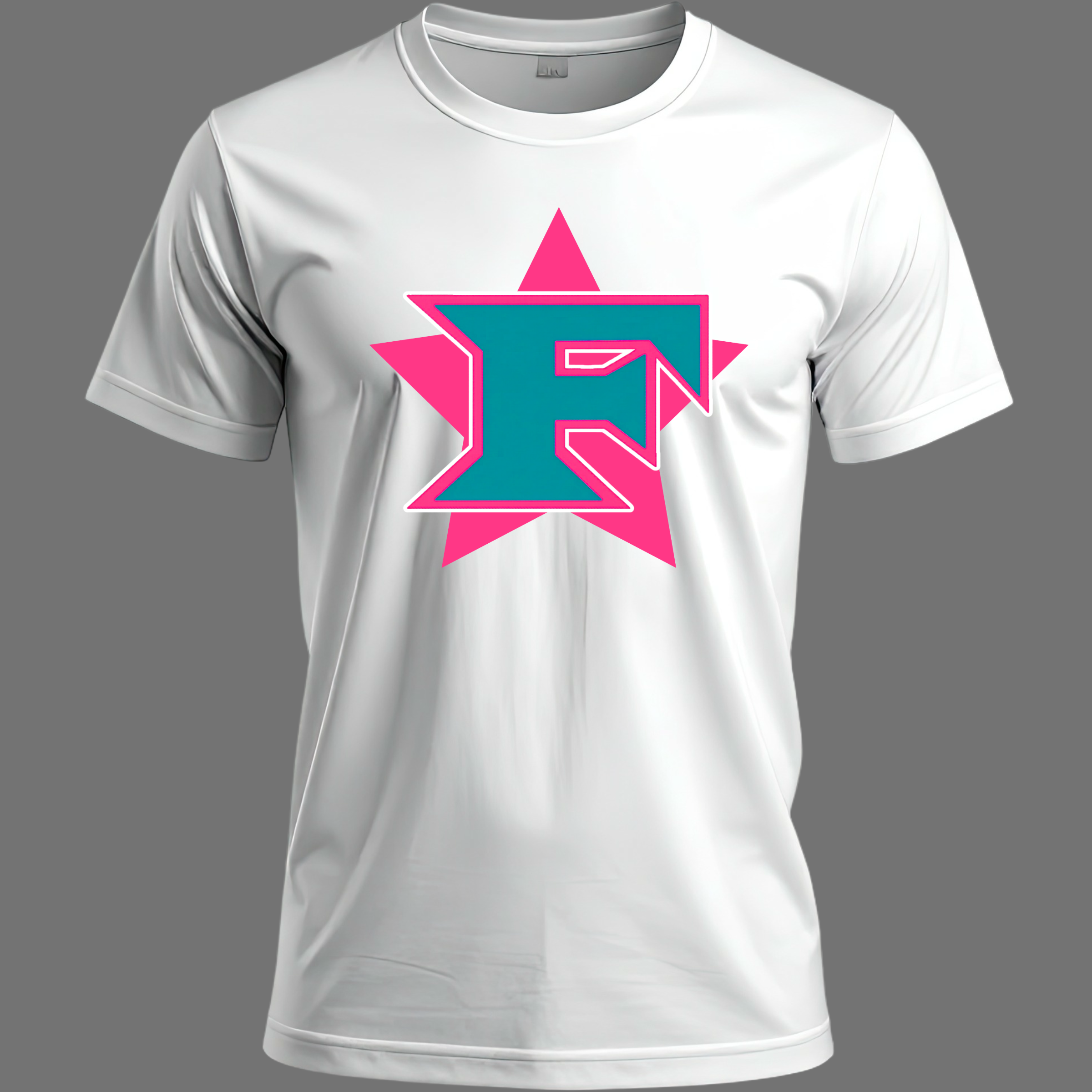 Five Star Pink and Teal F Logo Star 