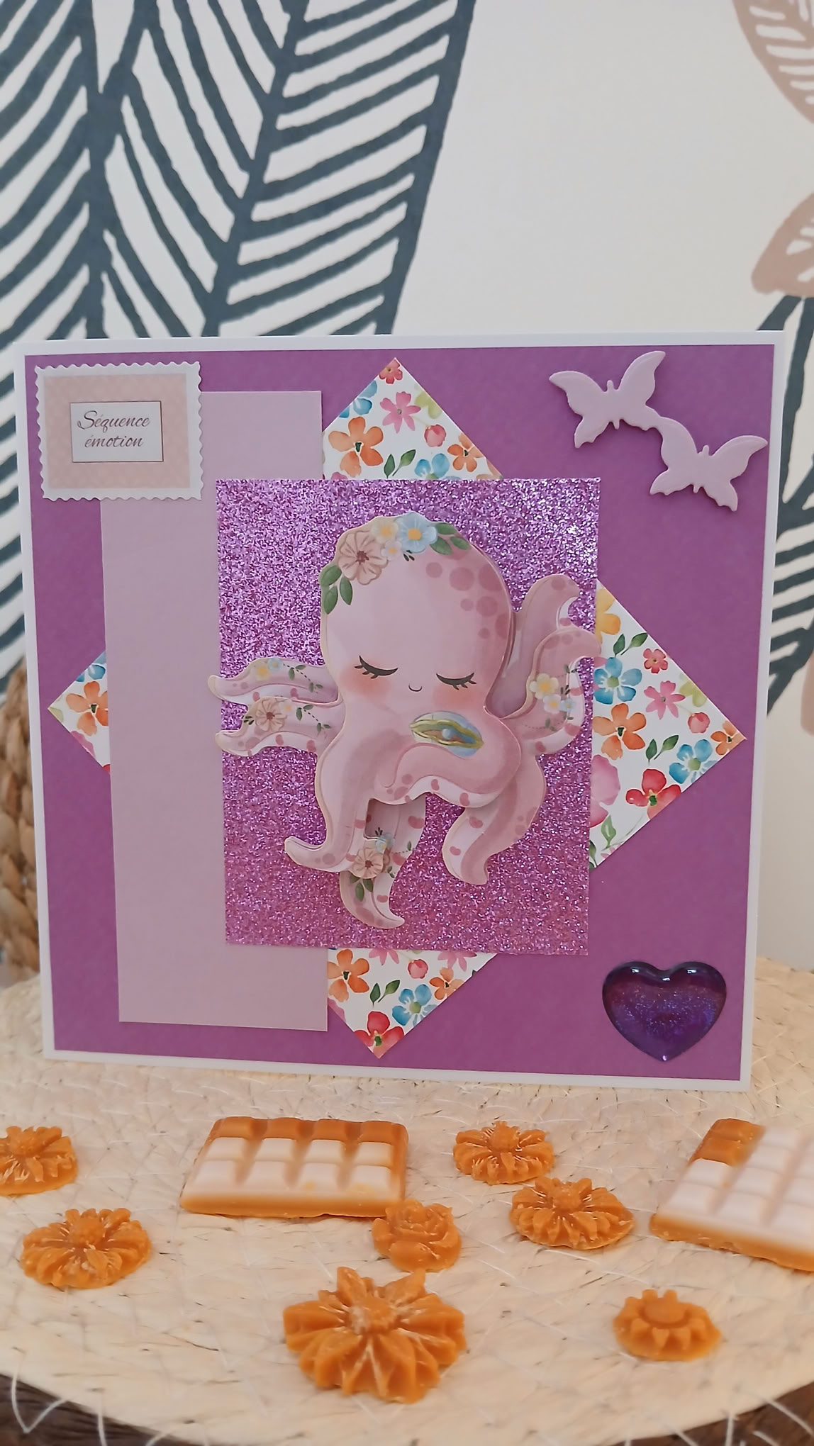 Carte :  La petite pieuvre rose