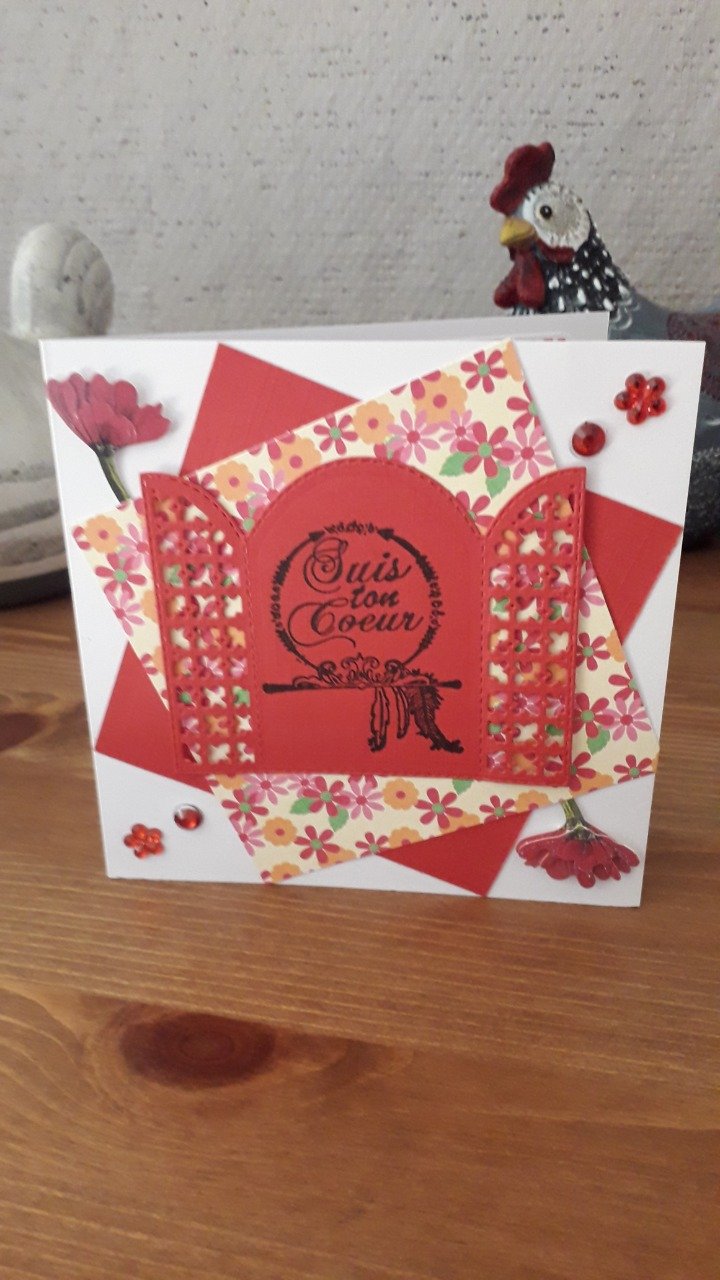 Carte : Un cœur à la fenêtre