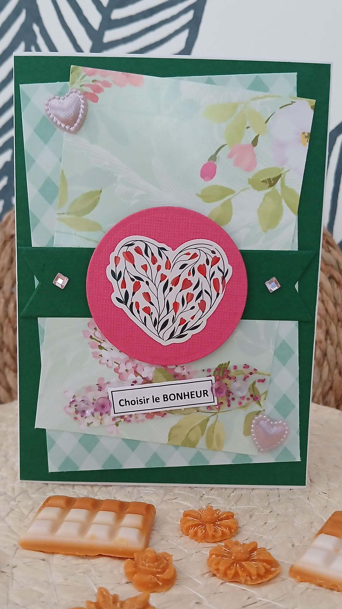 Carte de vœux artisanale cœur