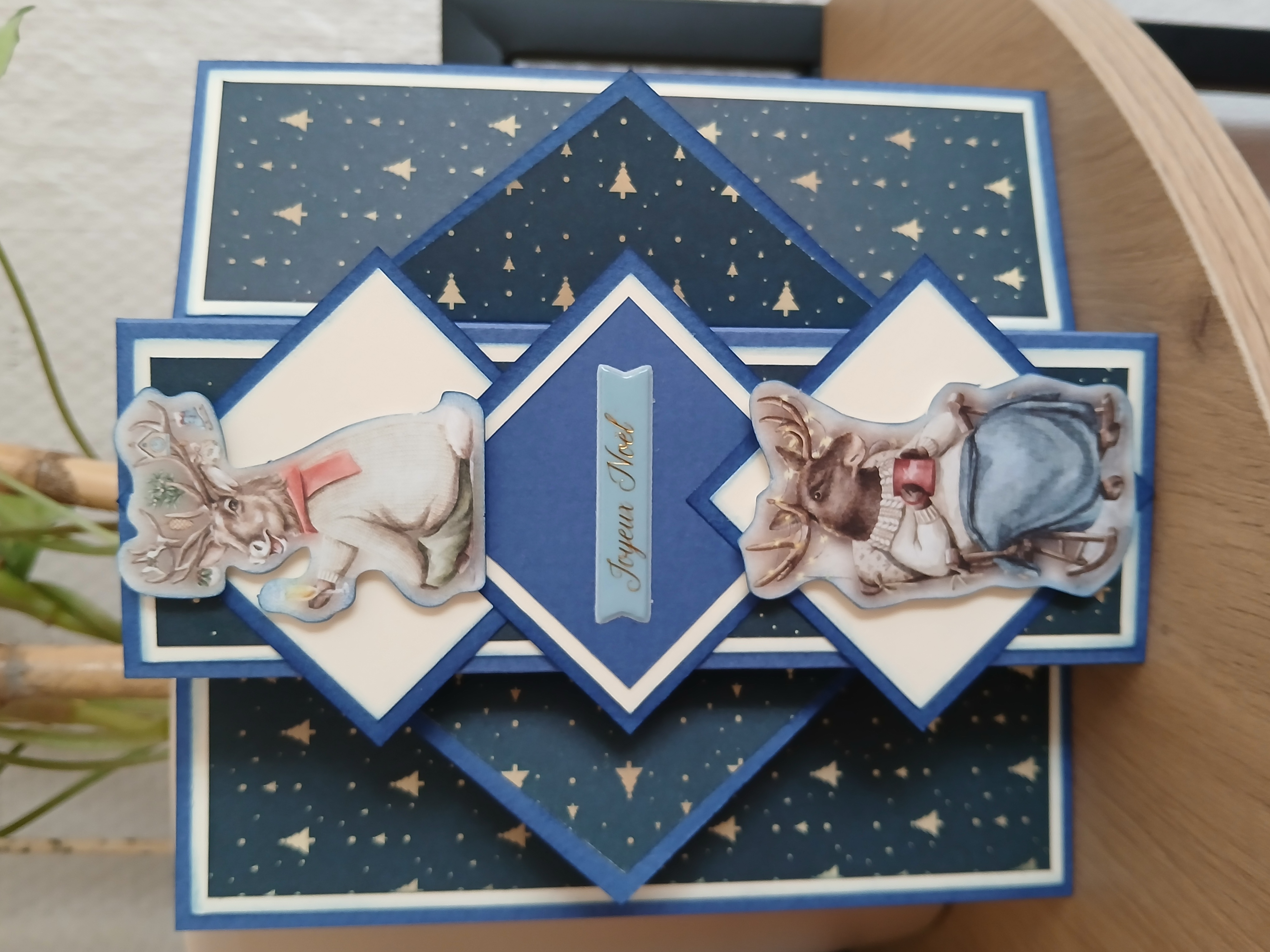 Carte : La famille cerf au chaud dans sa maison