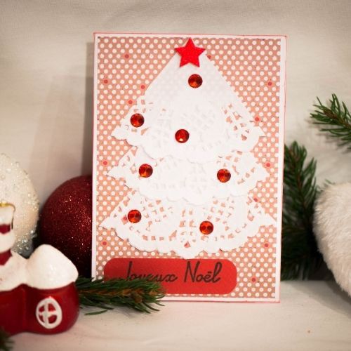 Carte : Sapin de dentelle