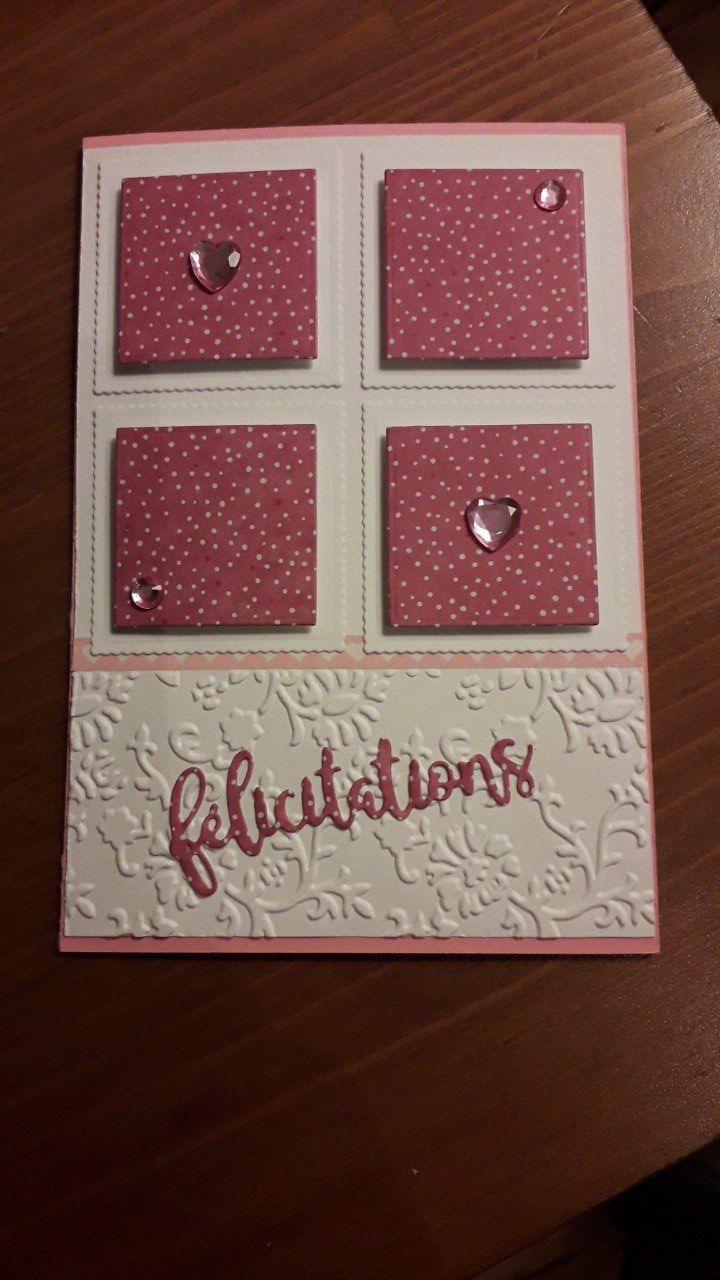 Carte : Rose tendresse.