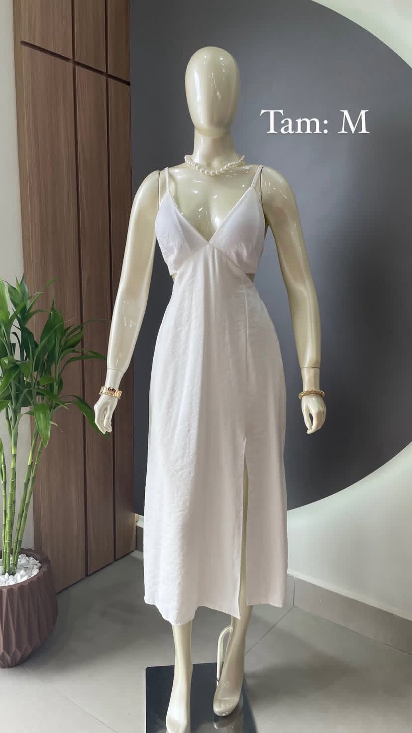 Vestido branco midi