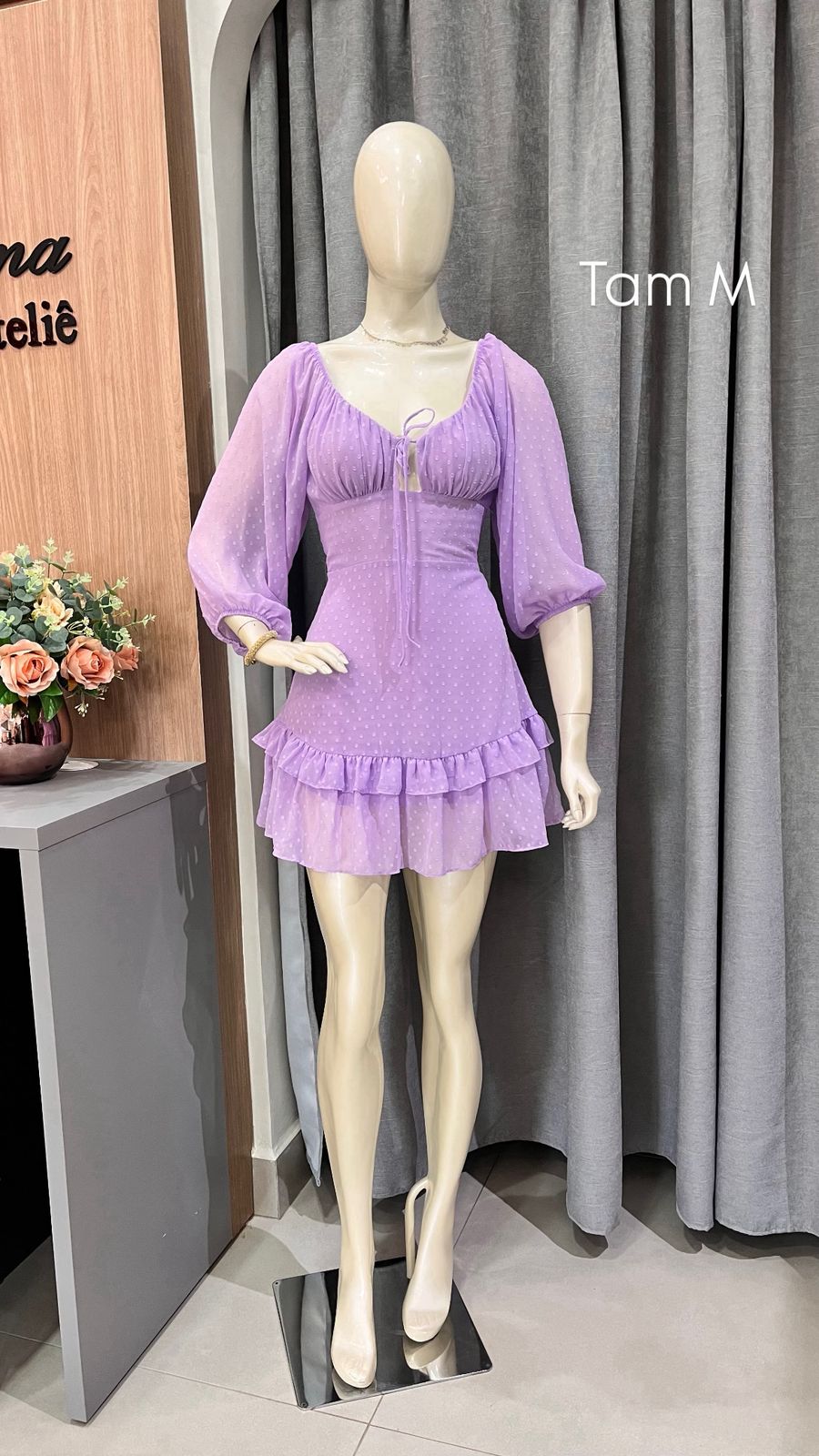 Vestido curto lilás