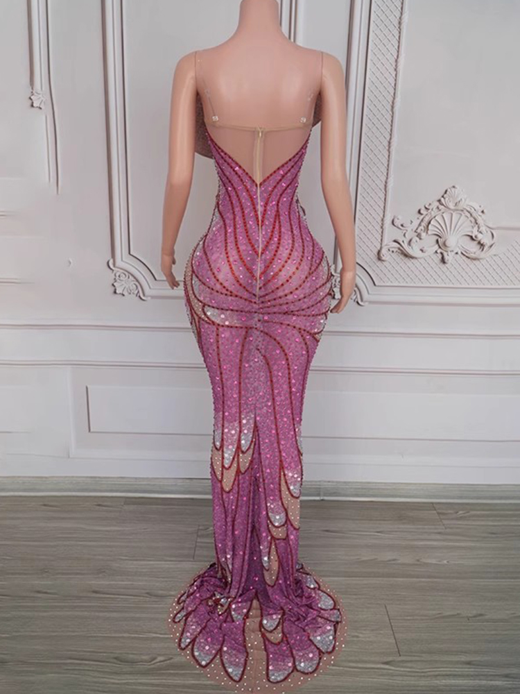 Luxurious Rhinestone Elastic Dress