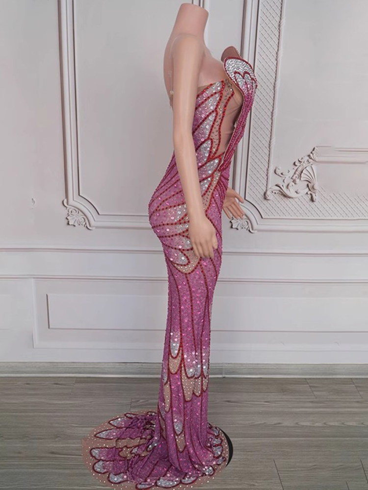 Luxurious Rhinestone Elastic Dress