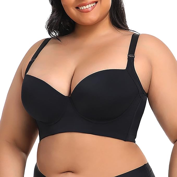 Plus Size Black Bustier Bra
