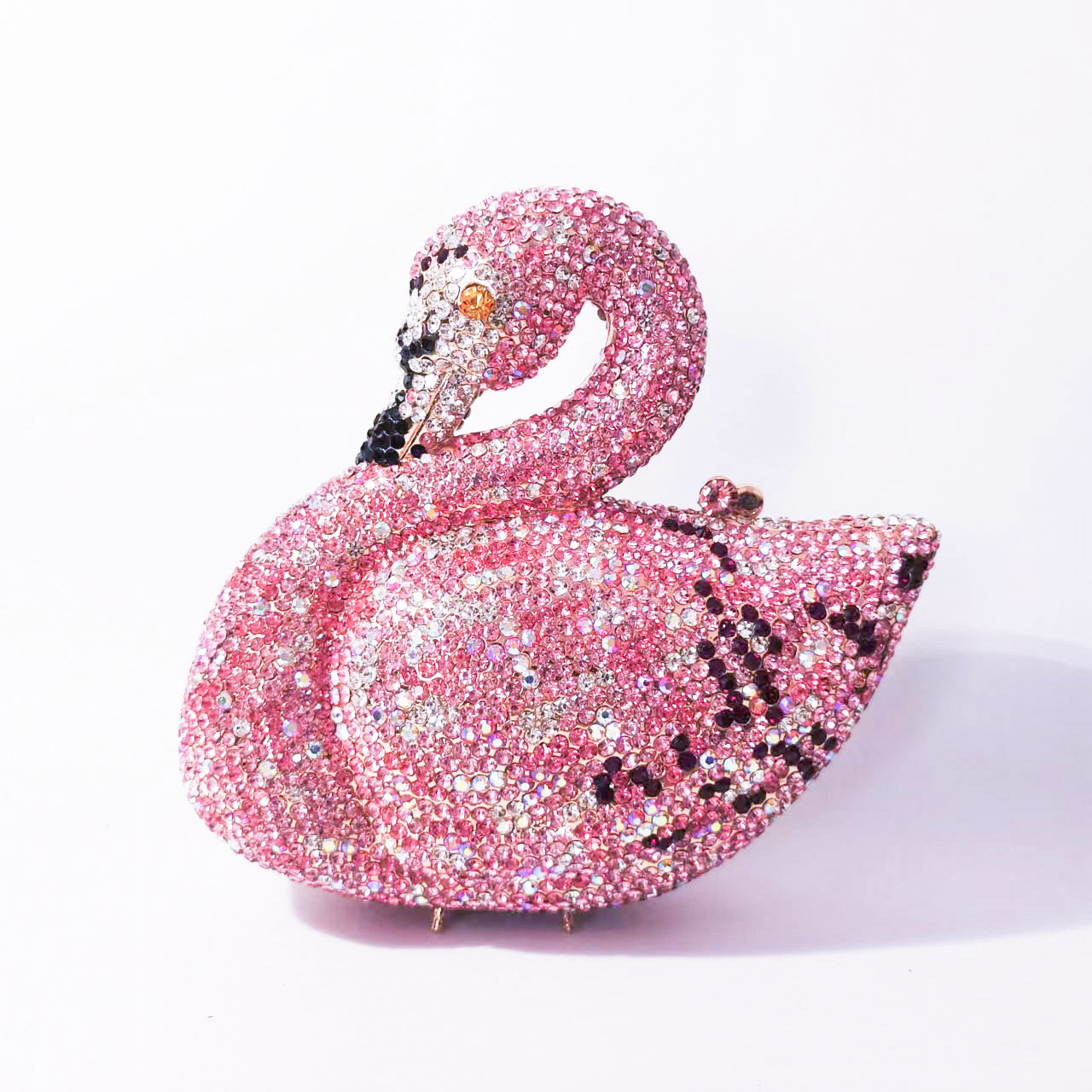 Evening Flamingo Rhinestone Clutch