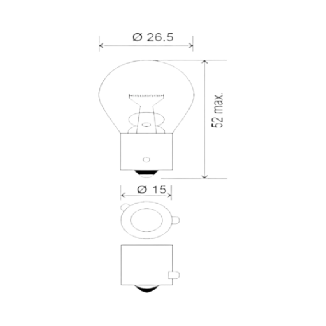 WUNSCHER Germany ავტომანქანის ნათურა PY21W Amber